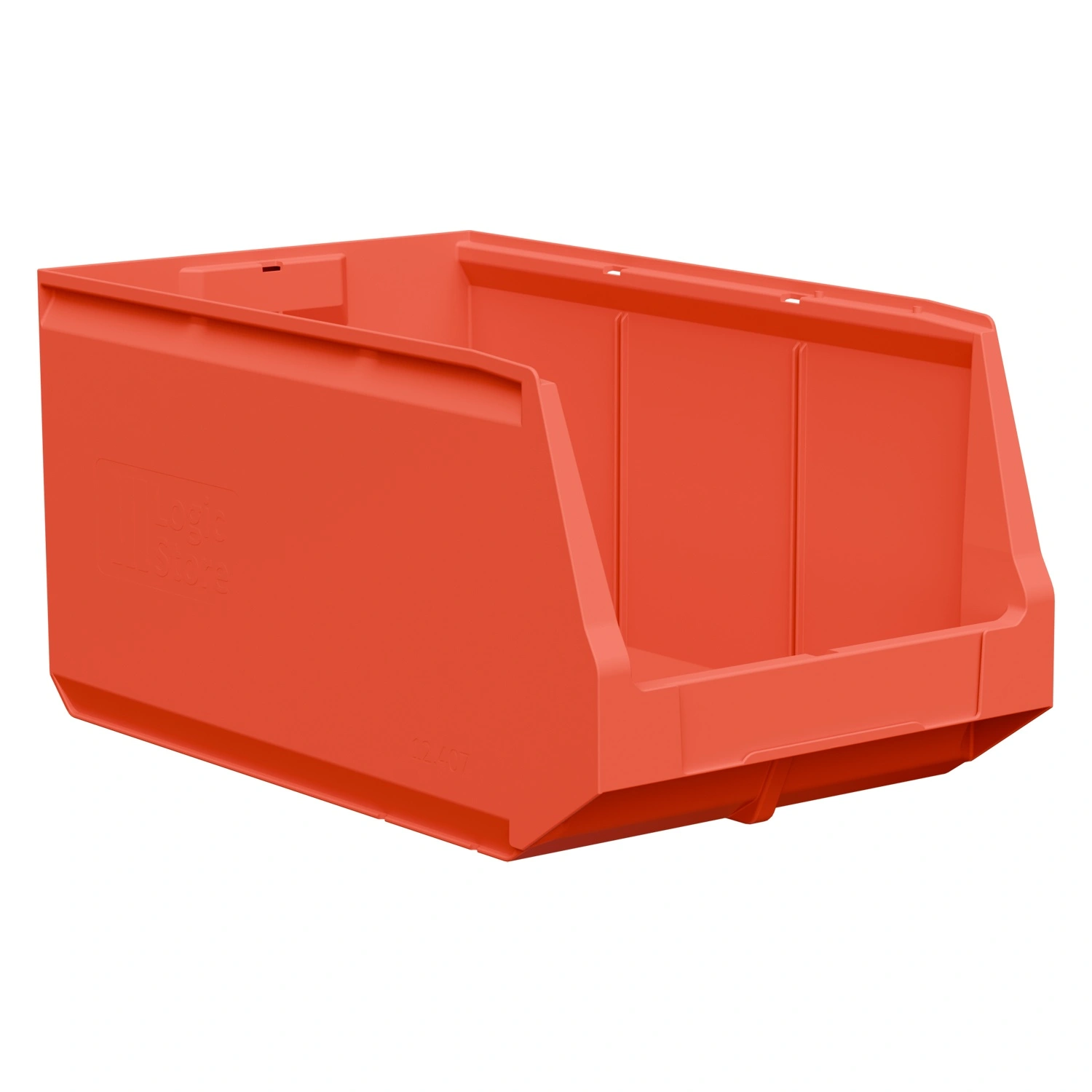 Складской лоток Logic Store 500х300х250 мм iPlast красный с отверстиями для перегородок N1 (12.407.1)