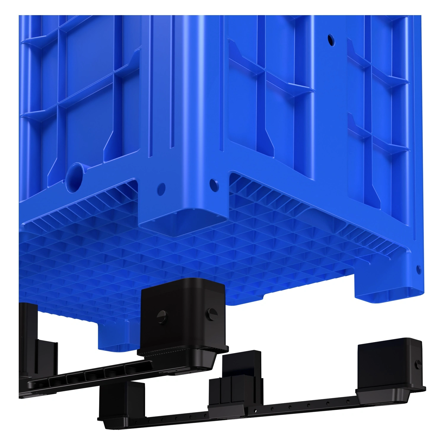 Большой контейнер 1200x800x800 мм iPlast iBOX голубой со сплошными стенками и дном, на полозьях