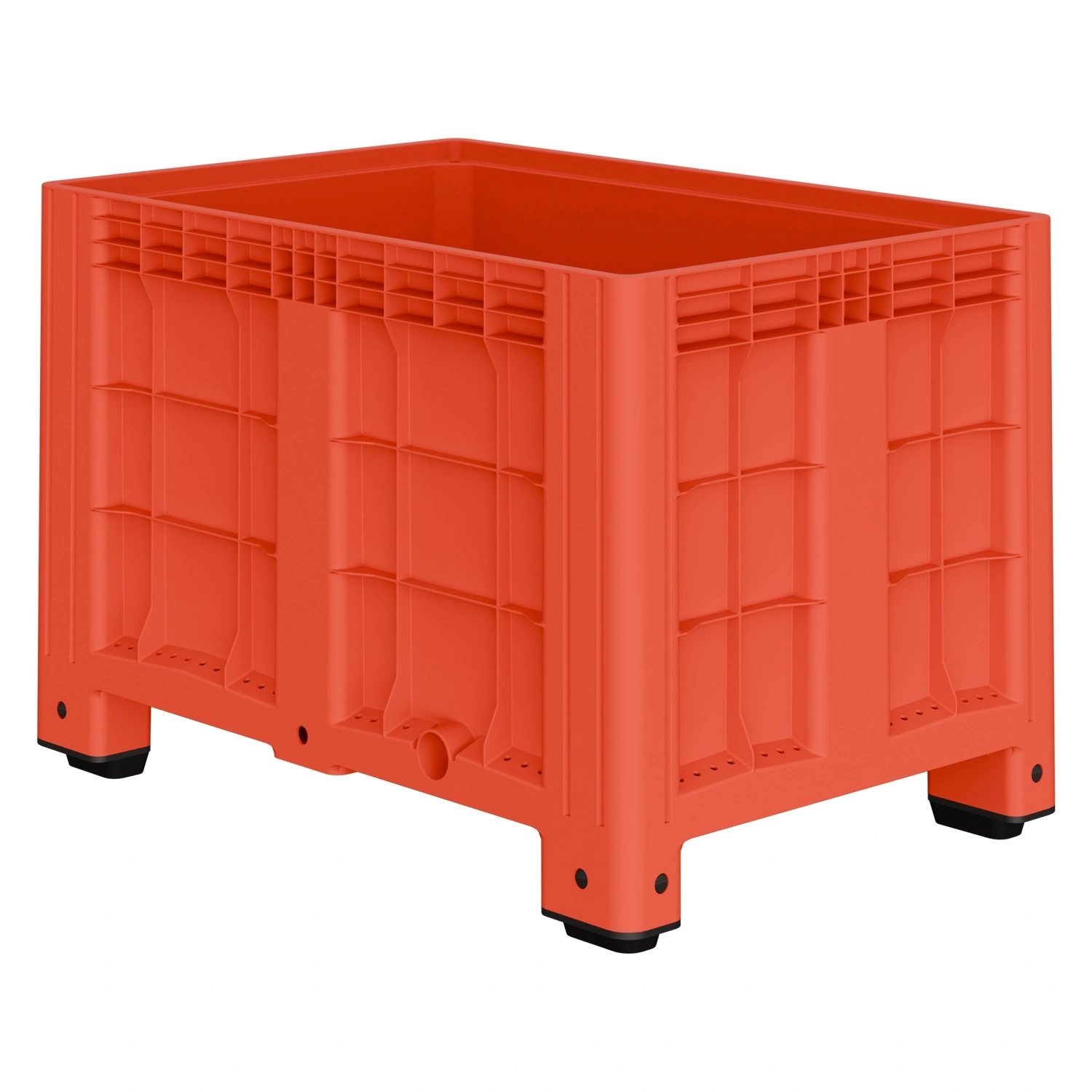 Большой контейнер 1200x800x800 мм iPlast iBOX красный со сплошными стенками и дном, на ножках