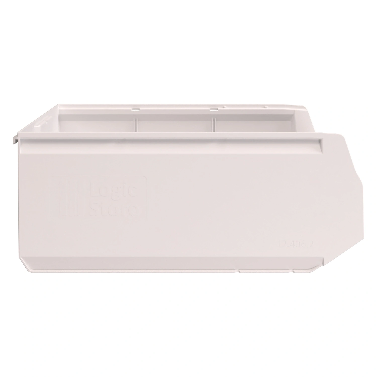 Складской лоток Logic Store 500x300x200 мм iPlast белый с отверстиями для перегородок