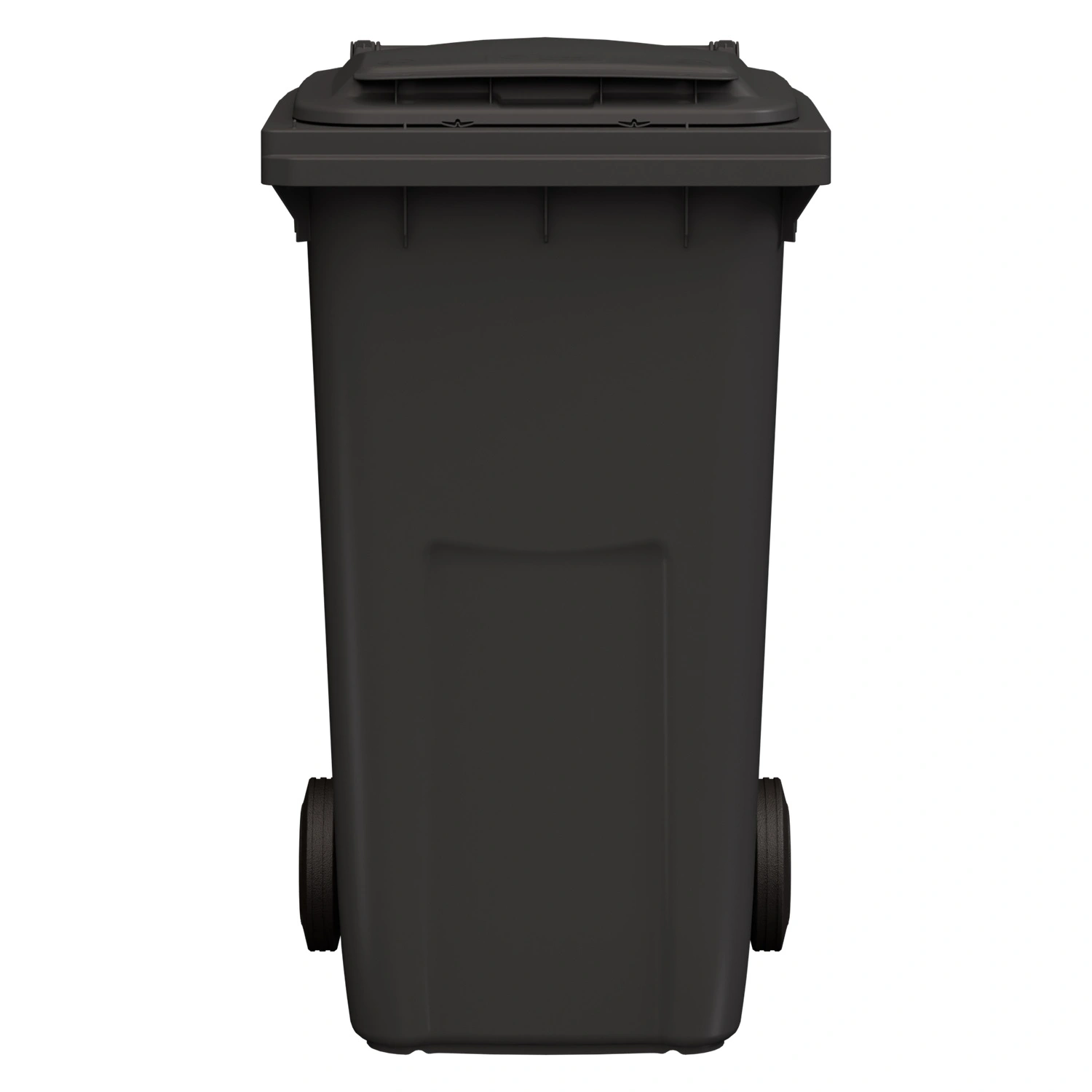 Мусорный контейнер 240 л iPlast тёмно-серый 2-колёсный (д. 200 мм) с тёмно-серой крышкой NEW (20.808)
