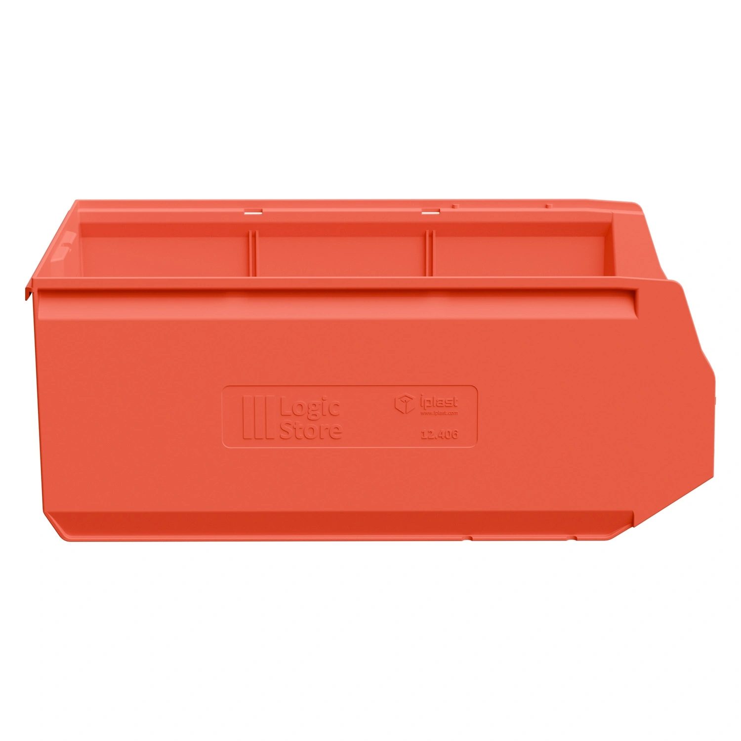Складской лоток Logic Store 500х300х200 мм iPlast красный с отверстиями для перегородок N1 (12.406.1)