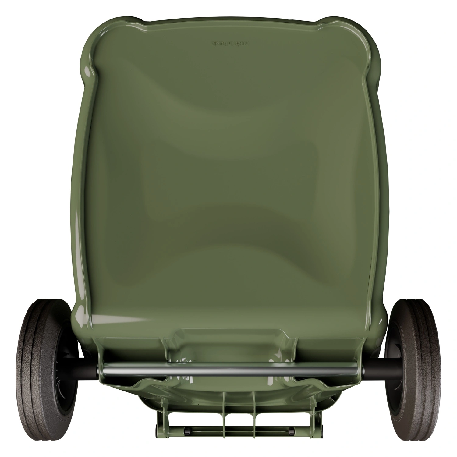 Мусорный контейнер 240 л iPlast зелёный 2-х колёсный (д. 200 мм) с зелёной крышкой NEW (20.808)