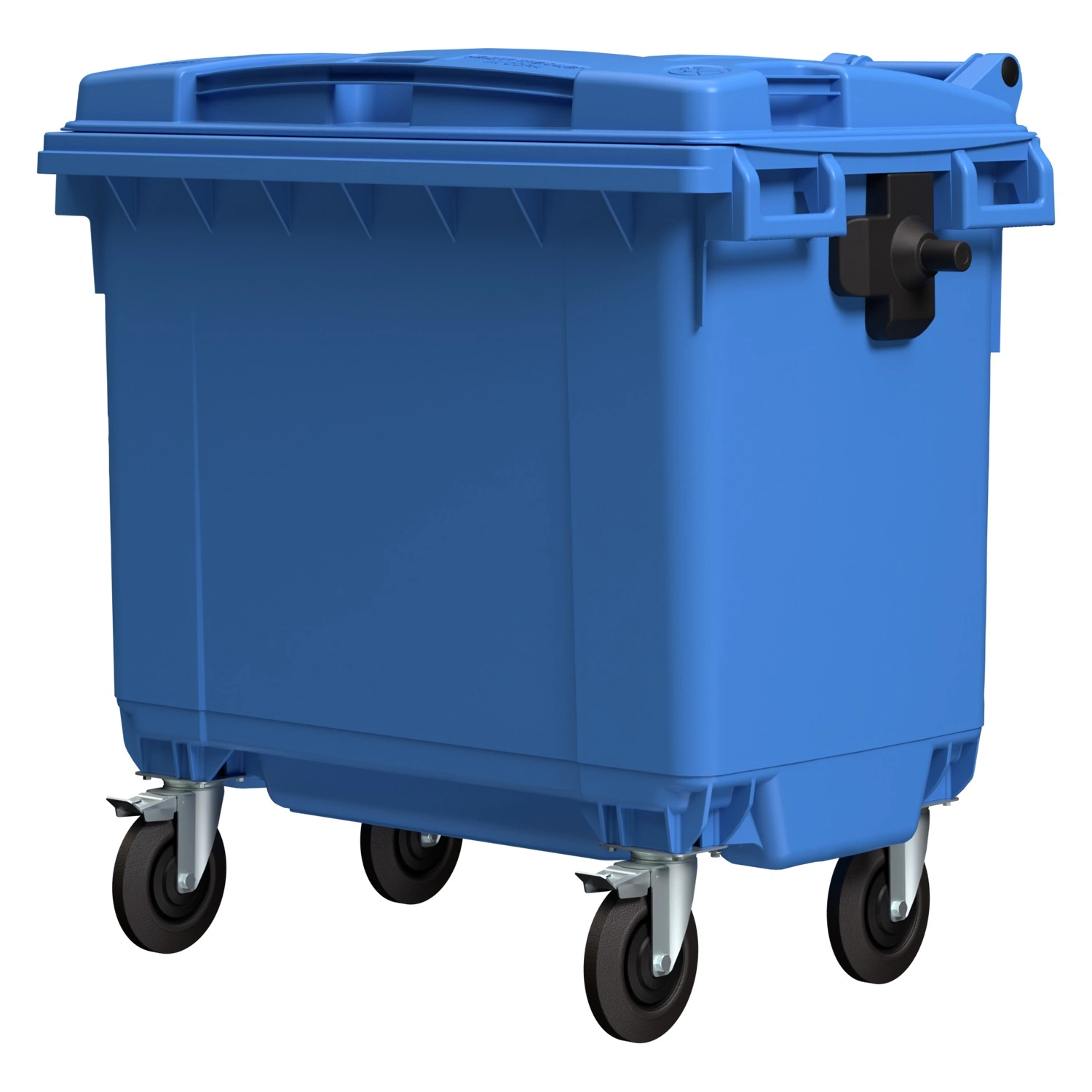 Мусорный контейнер 660 л iPlast синий 4-колёсный с синей крышкой Мусорный контейнер 660 л iPlast синий 4-колёсный с синей крышкой