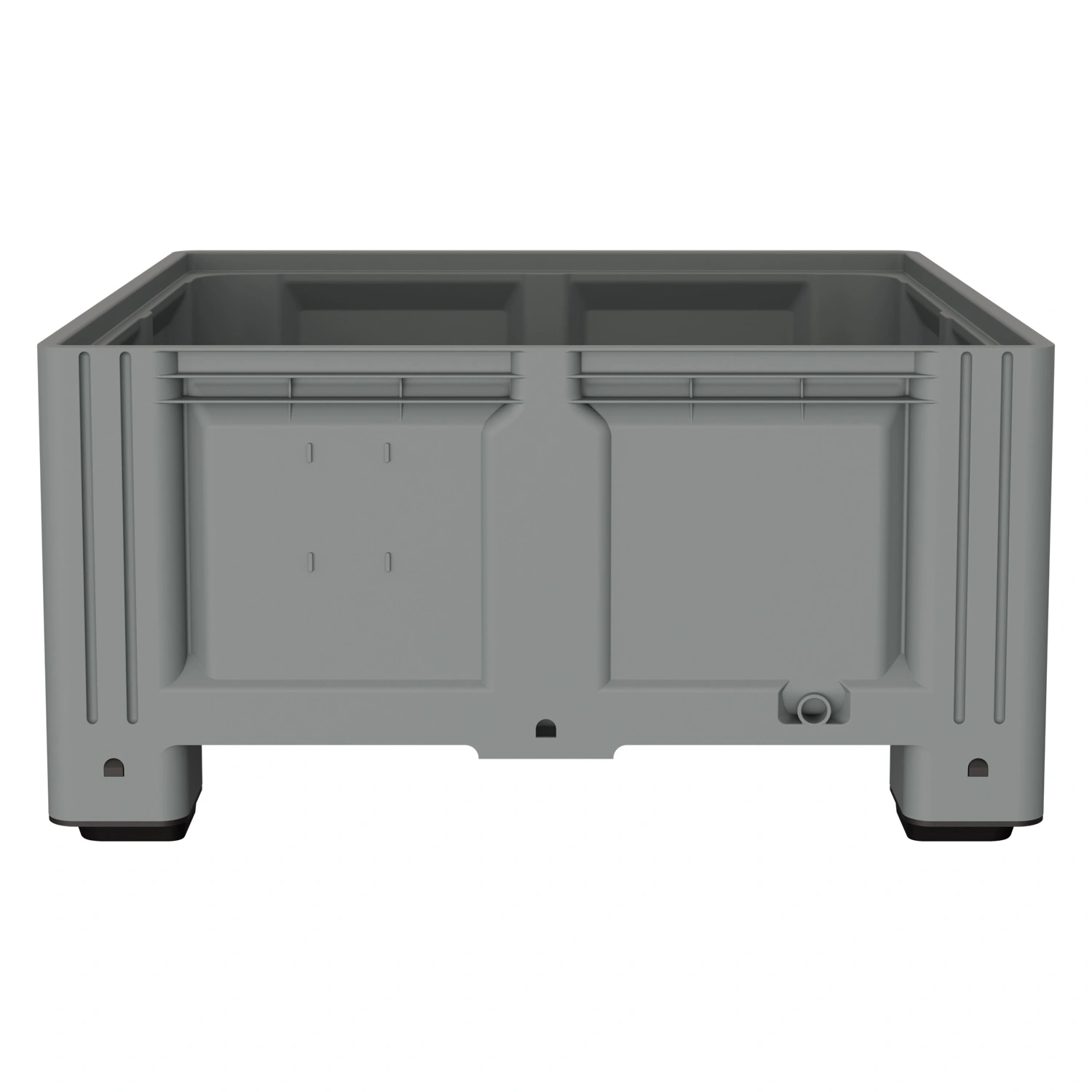 Большой контейнер 1130x1130x580 мм iPlast iBOX светло-серый со сплошными стенками и дном, на ножках