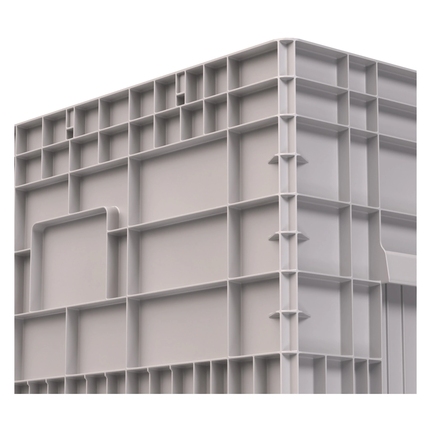 Большой контейнер 1020x640x675 мм iPlast iBOX светло-серый со сплошными стенками и дном, на ножках