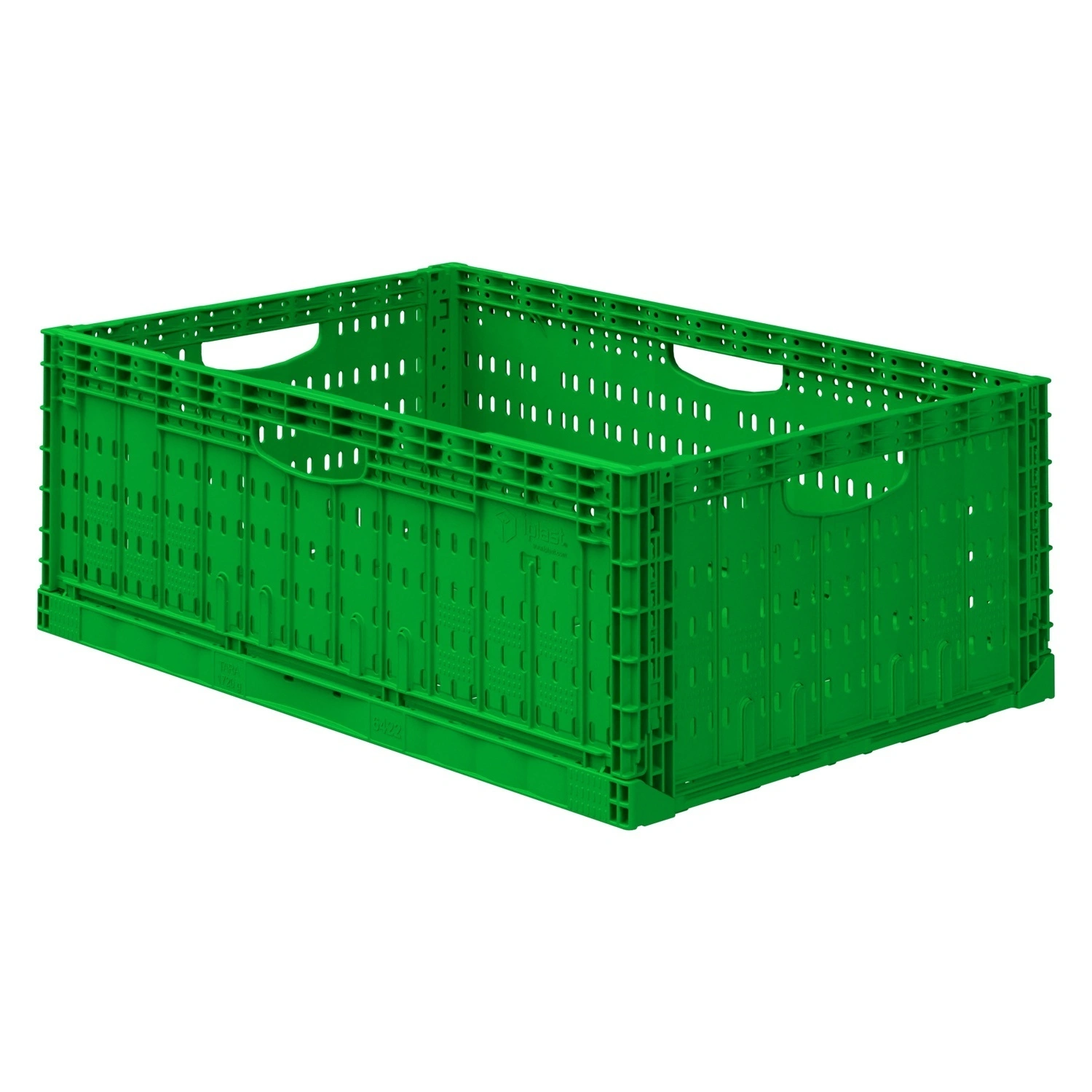 Складной ящик FC-6422 600х400х220 мм iPlast салатовый перфорированный
