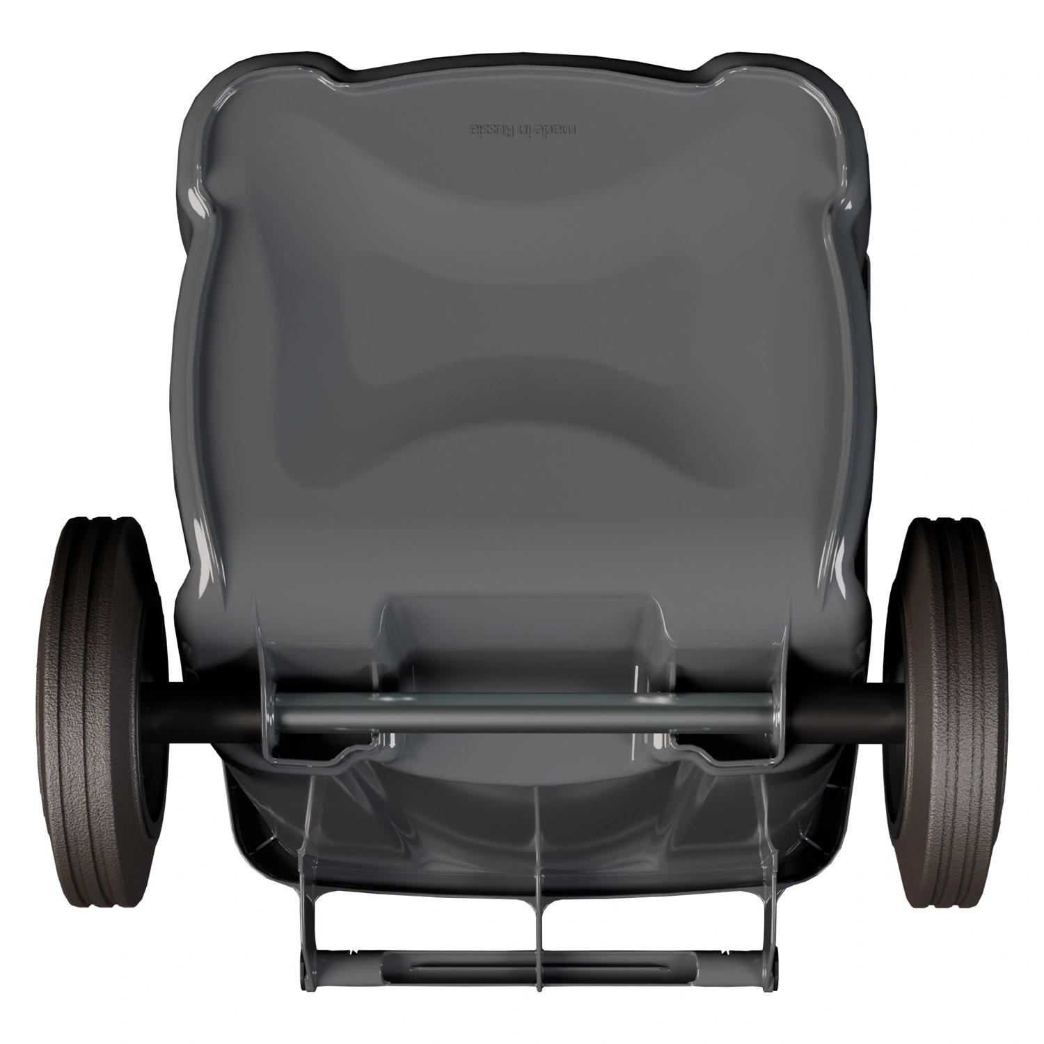 Мусорный контейнер 120 л iPlast тёмно-серый ЭКО 2-х колёсный с тёмно-серой крышкой