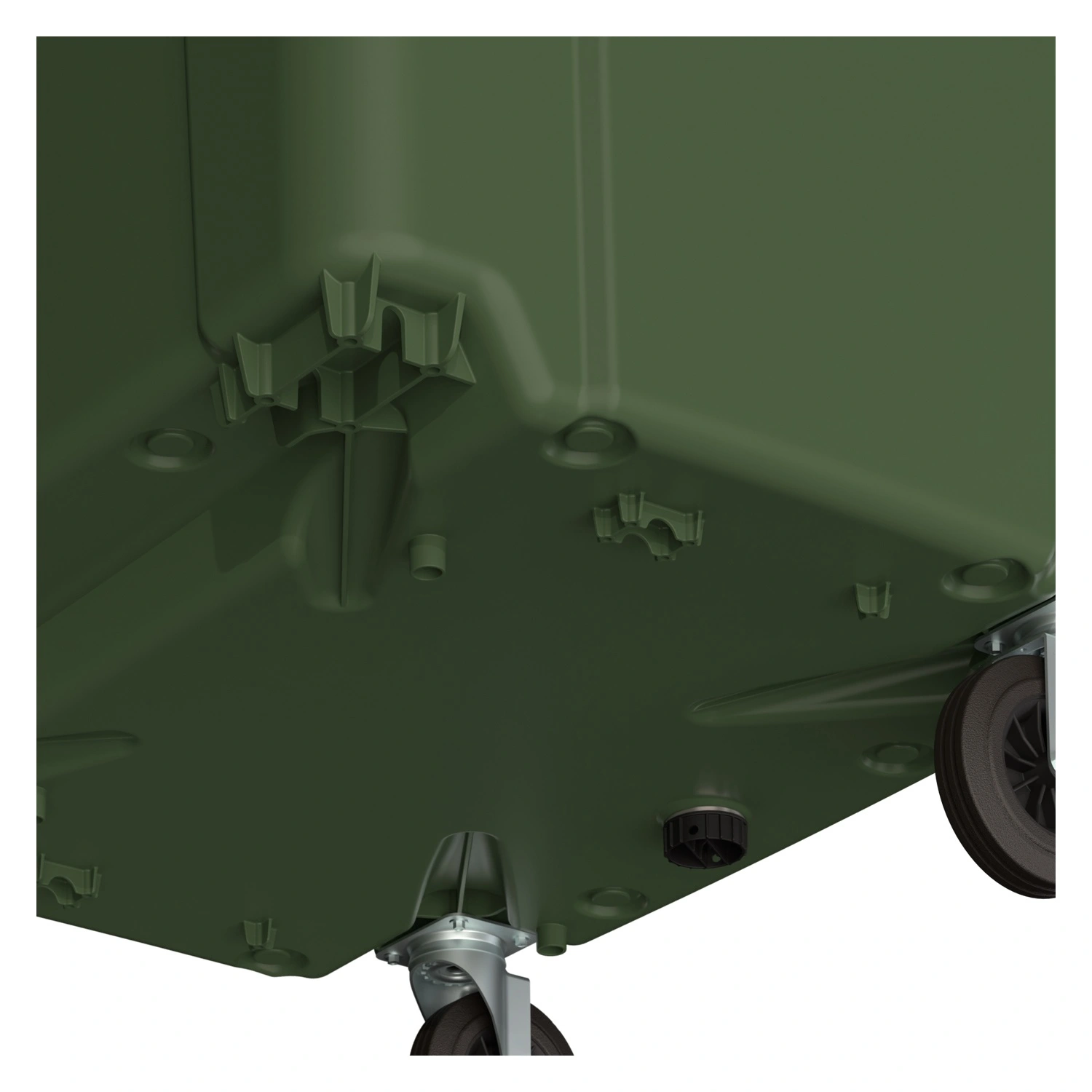 Мусорный контейнер 1100 л iPlast зелёный 4-колёсный с зелёной крышкой N1 (20.807.1)