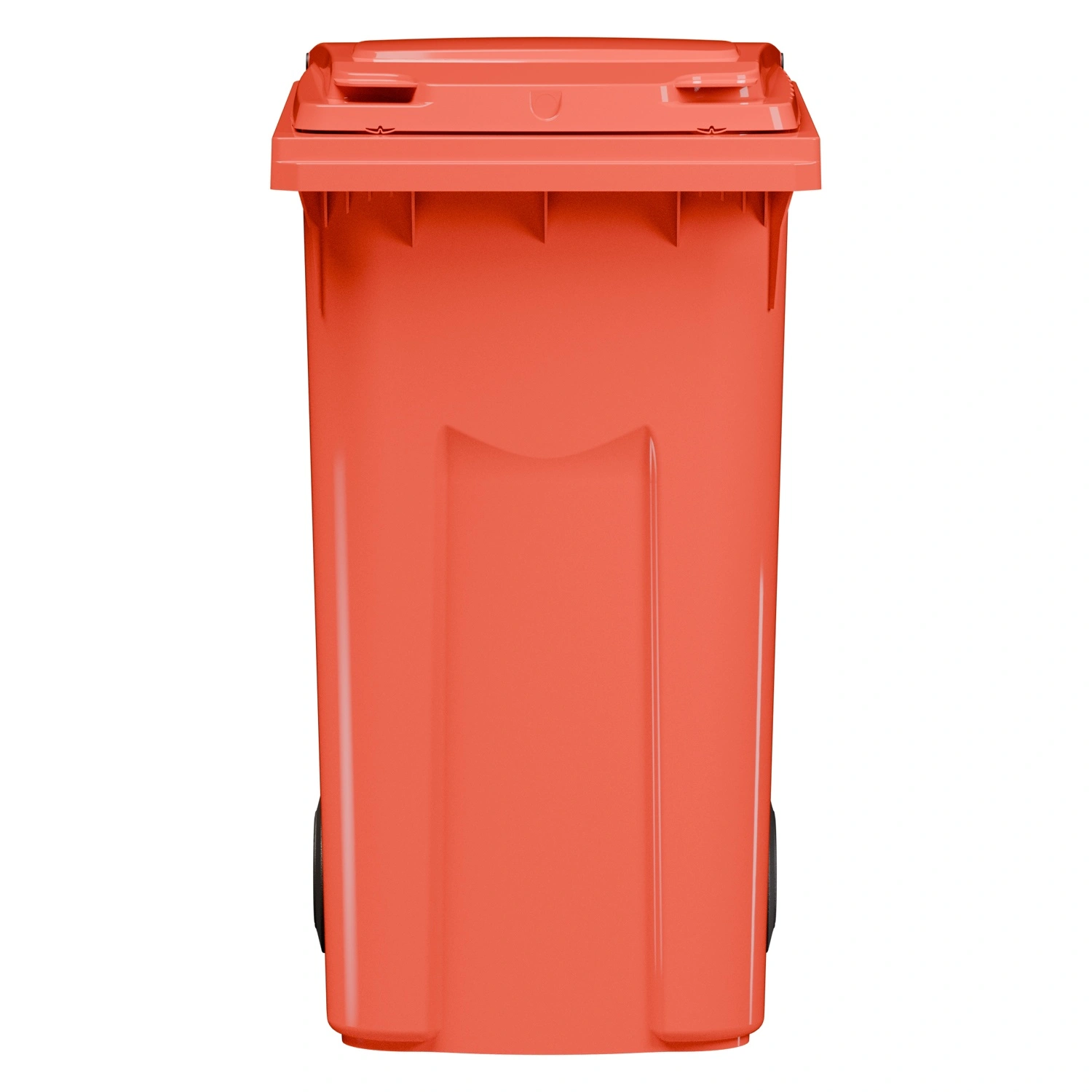 Мусорный контейнер 360 л iPlast красный 2-колёсный (д. 200 мм) с красной крышкой