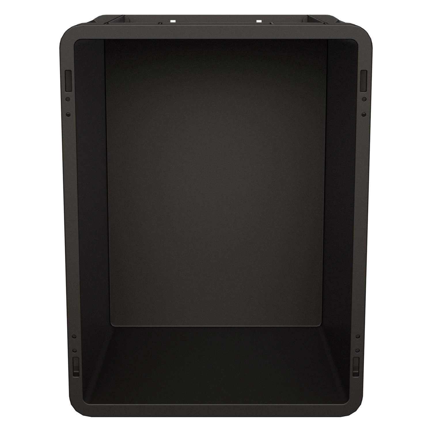 Евроконтейнер ЕС-4322.4 400х300х220 мм iPlast чёрный ЭКО с усиленным дном, закрытыми ручками