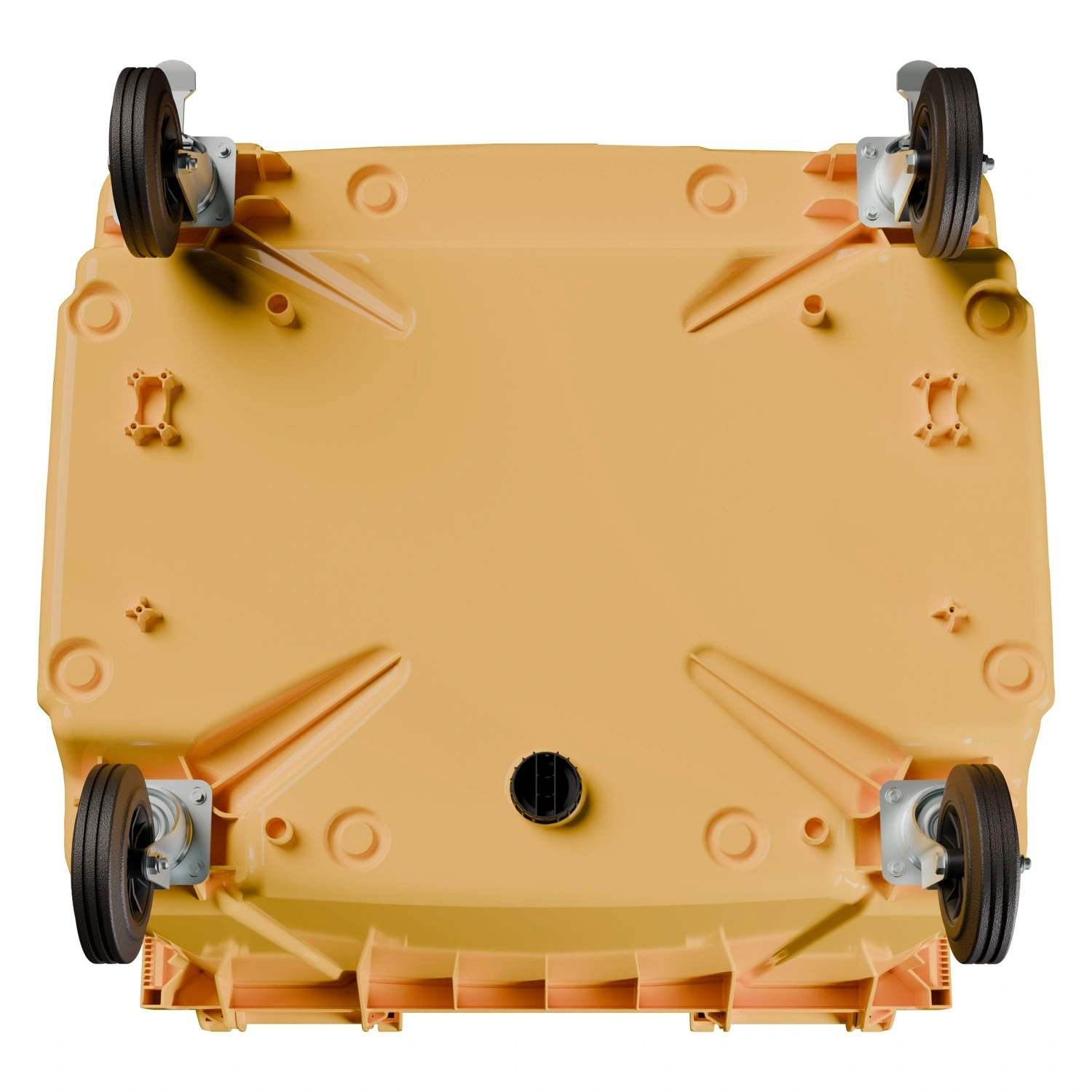 Мусорный контейнер 1100 л iPlast жёлтый 4-колёсный с жёлтой крышкой N2 (20.807.2)