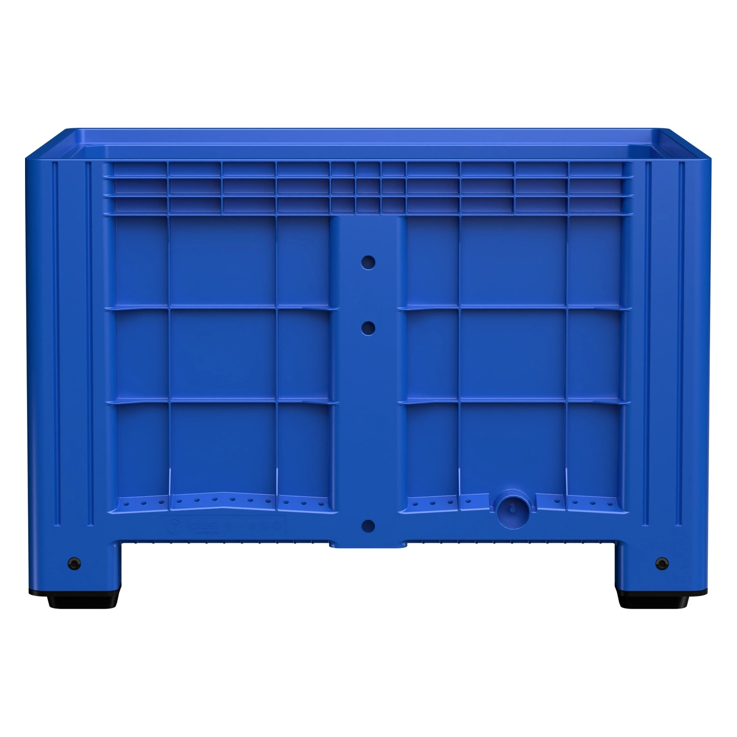 Большой контейнер 1200x800x800 мм iPlast iBOX голубой со сплошными стенками и дном, на ножках