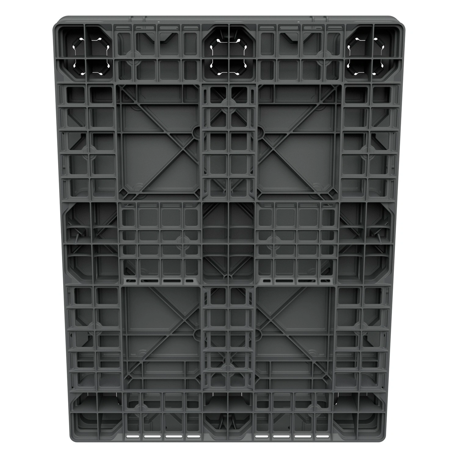 Пластиковый паллет 1470x1140x180 мм iPlast серый сплошной на 3 полозьях