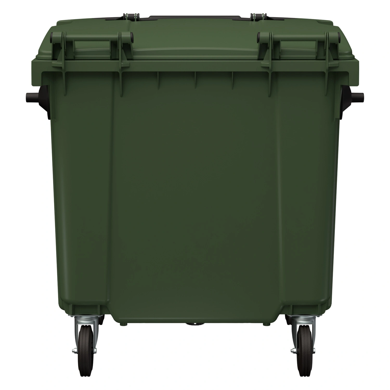 Мусорный контейнер 1100 л iPlast зелёный 4-х колёс. с зелёной крышкой и тёмно-серой крышкой TwinLid N2 (20.807.2)