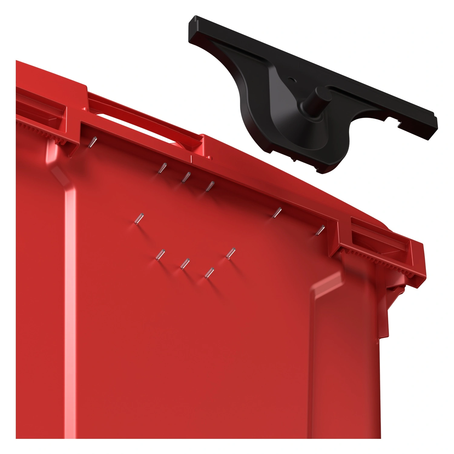 Мусорный контейнер 1100 л iPlast красный 4-колёсный с красной крышкой N1 (20.807.1)