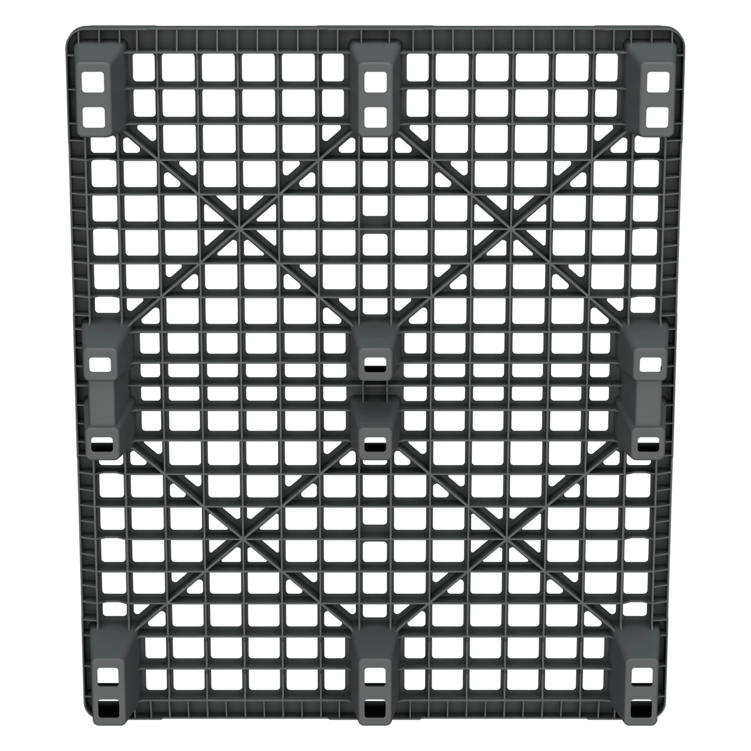 Пластиковый паллет 1200x1000x135 мм iPlast серый перфорированный на ножках с бортиком