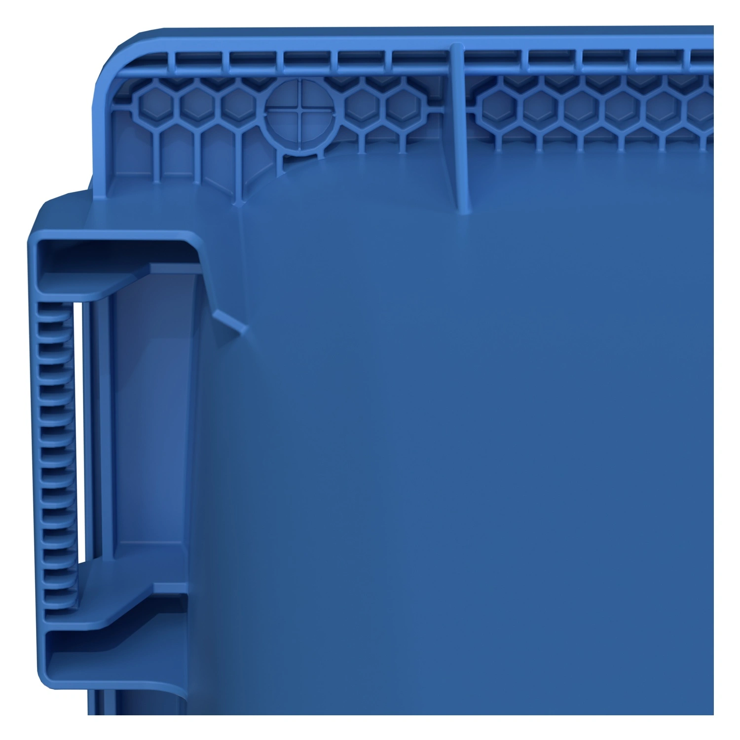Мусорный контейнер 770 л iPlast тёмно-голубой 4-колёсный с тёмно-голубой крышкой