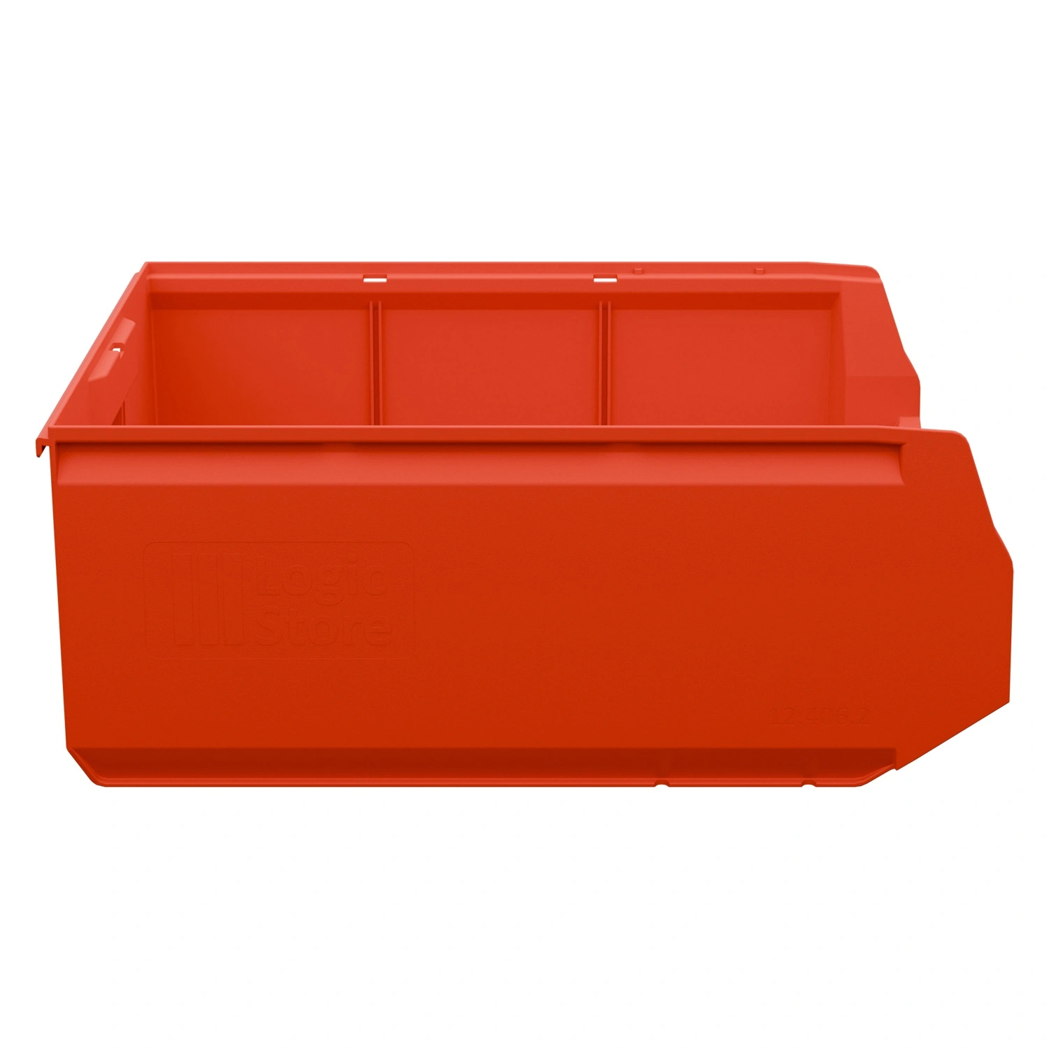 Складской лоток Logic Store 500х300х200 мм iPlast красный с отверстиями для перегородок N2 (12.406.2)