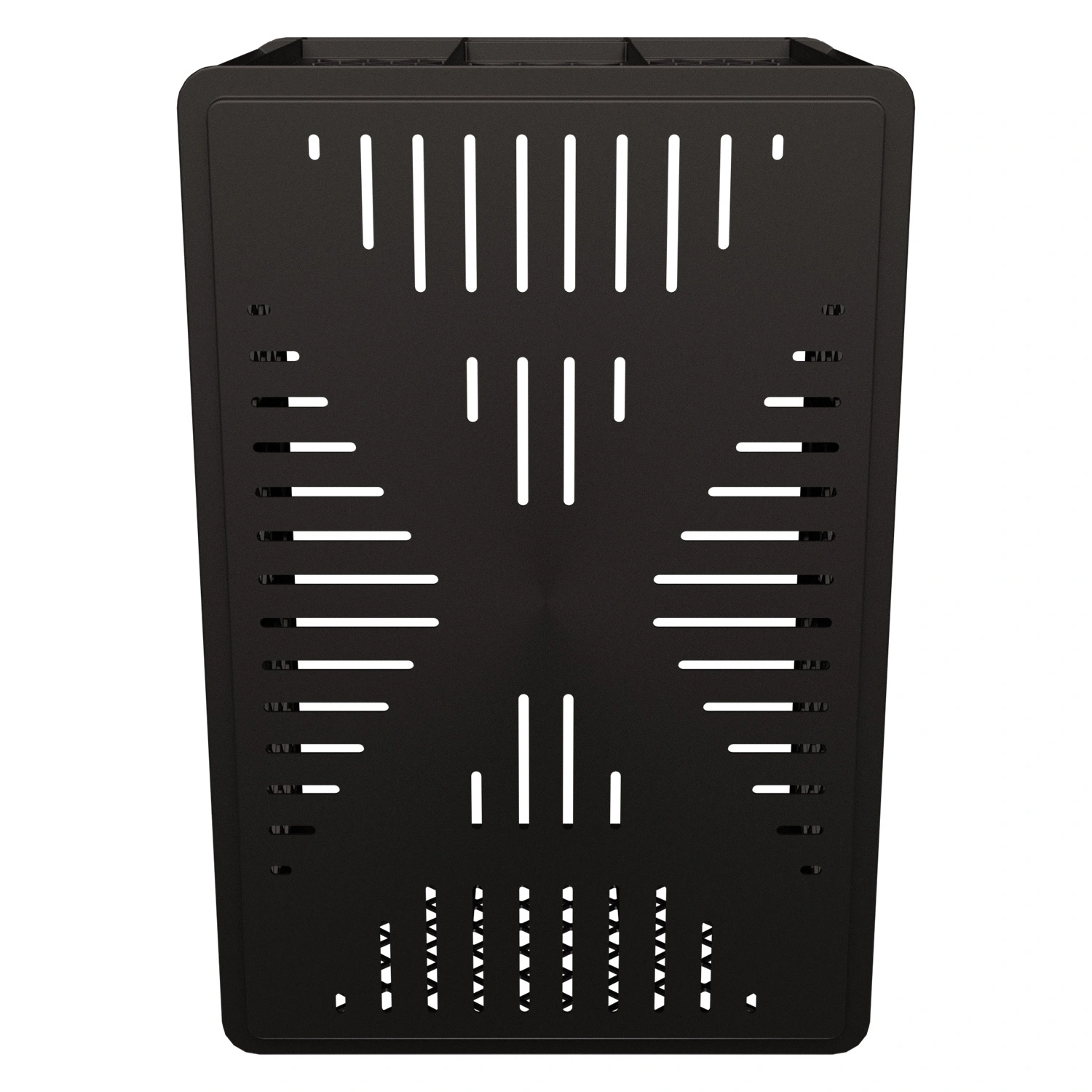 Евроконтейнер ЕСР-6432 600х400х320 мм iPlast чёрный ЭКО перфорированный, с открытыми ручками