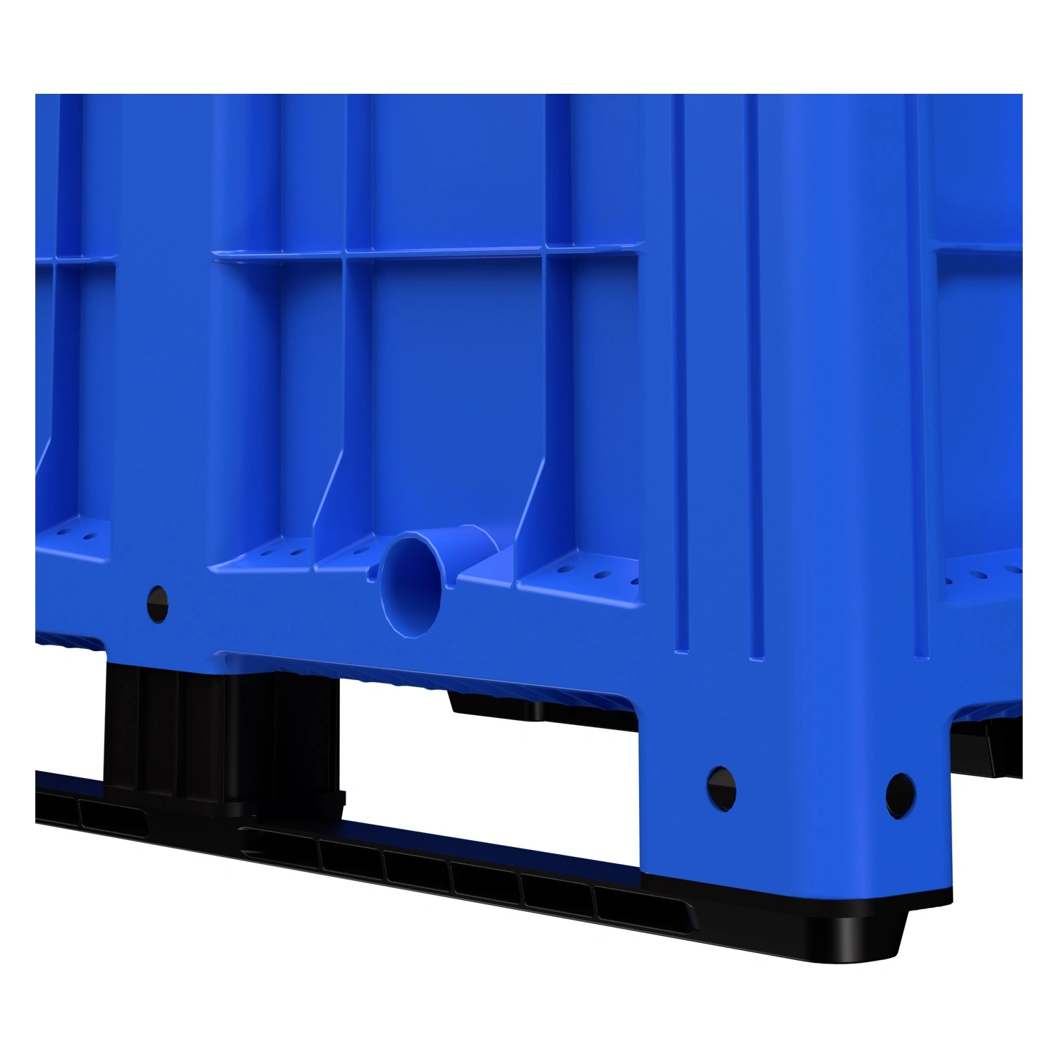 Большой контейнер 1200x800x800 мм iPlast iBOX голубой со сплошными стенками и дном, на полозьях