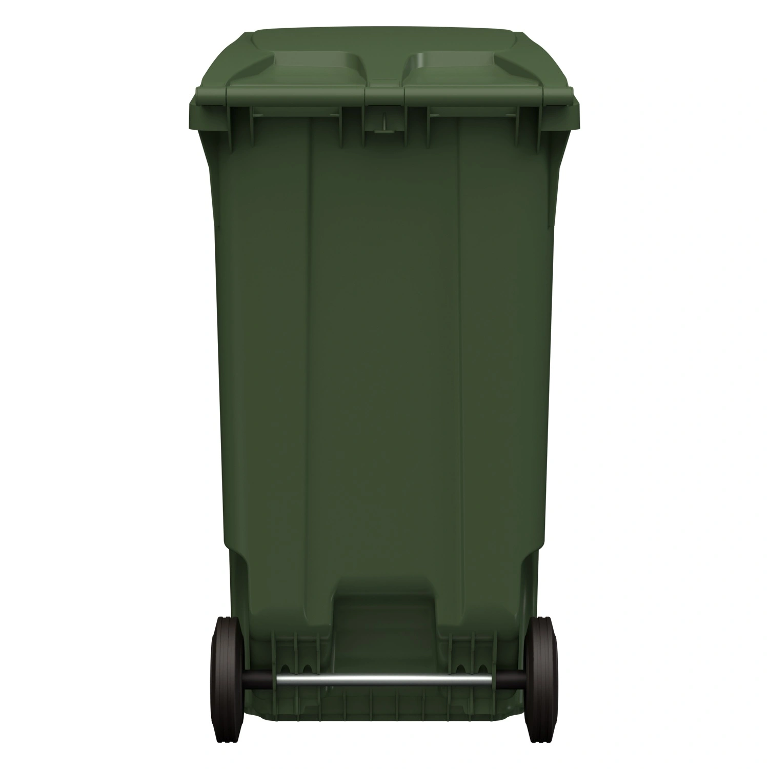 Мусорный контейнер 360 л iPlast зелёный 2-колёсный (д. 200 мм) с зелёной крышкой