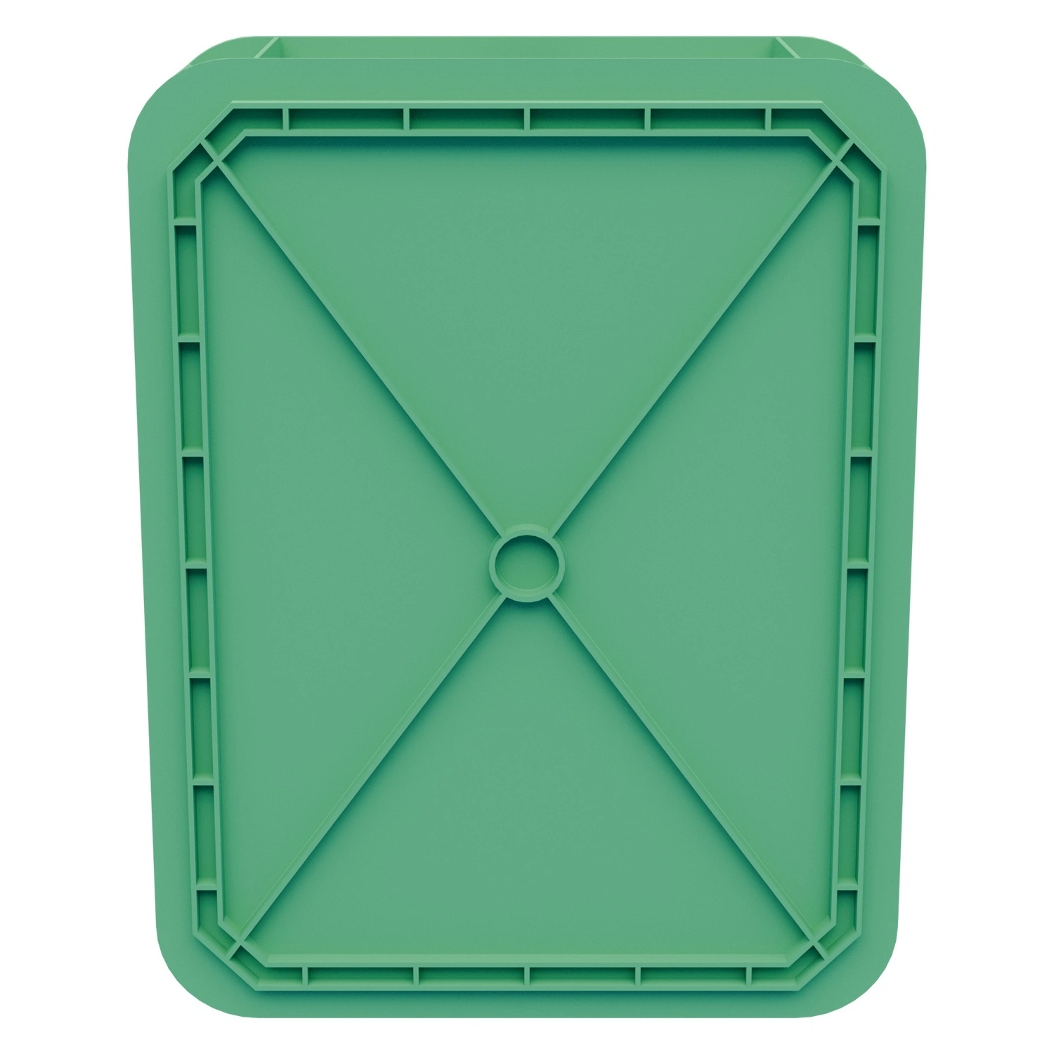 Пищевой ящик универсальный 435х335х110 мм iPlast зелёный ЭКО со сплошными стенками и дном