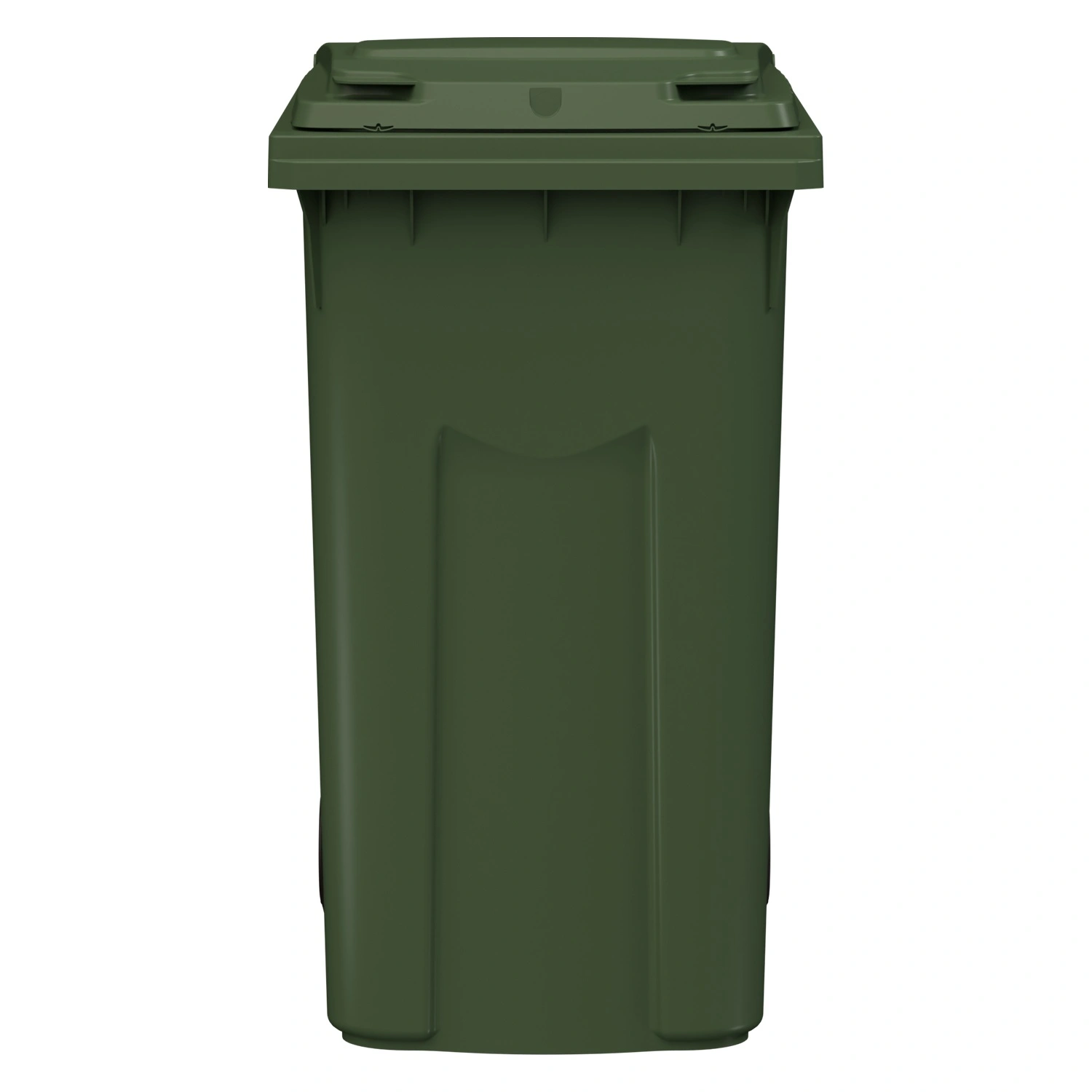 Мусорный контейнер 360 л iPlast зелёный 2-колёсный (д. 200 мм) с зелёной крышкой