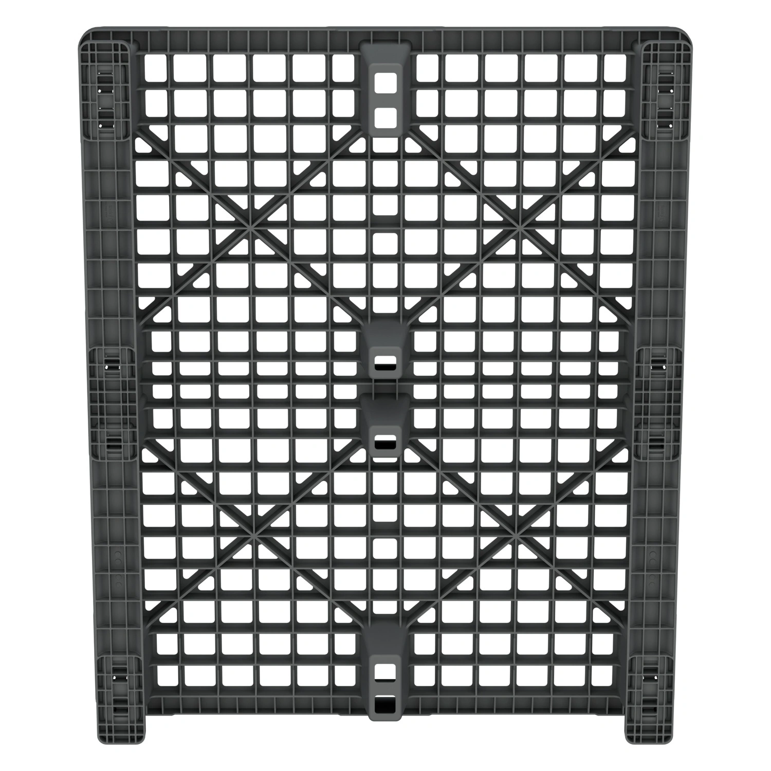 Пластиковый паллет 1200x1000x145 мм iPlast серый перфорированный на 2 полозьях с бортиком