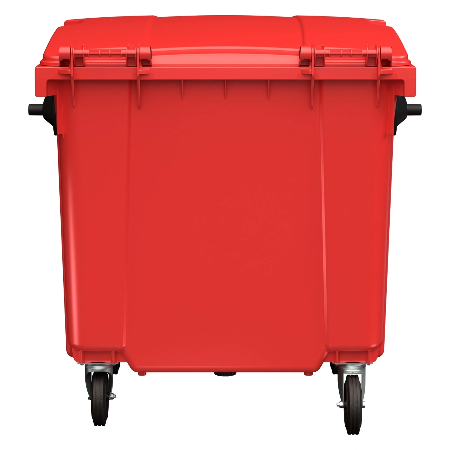 Мусорный контейнер 1100 л iPlast красный 4-колёсный с красной крышкой N1 (20.807.1)