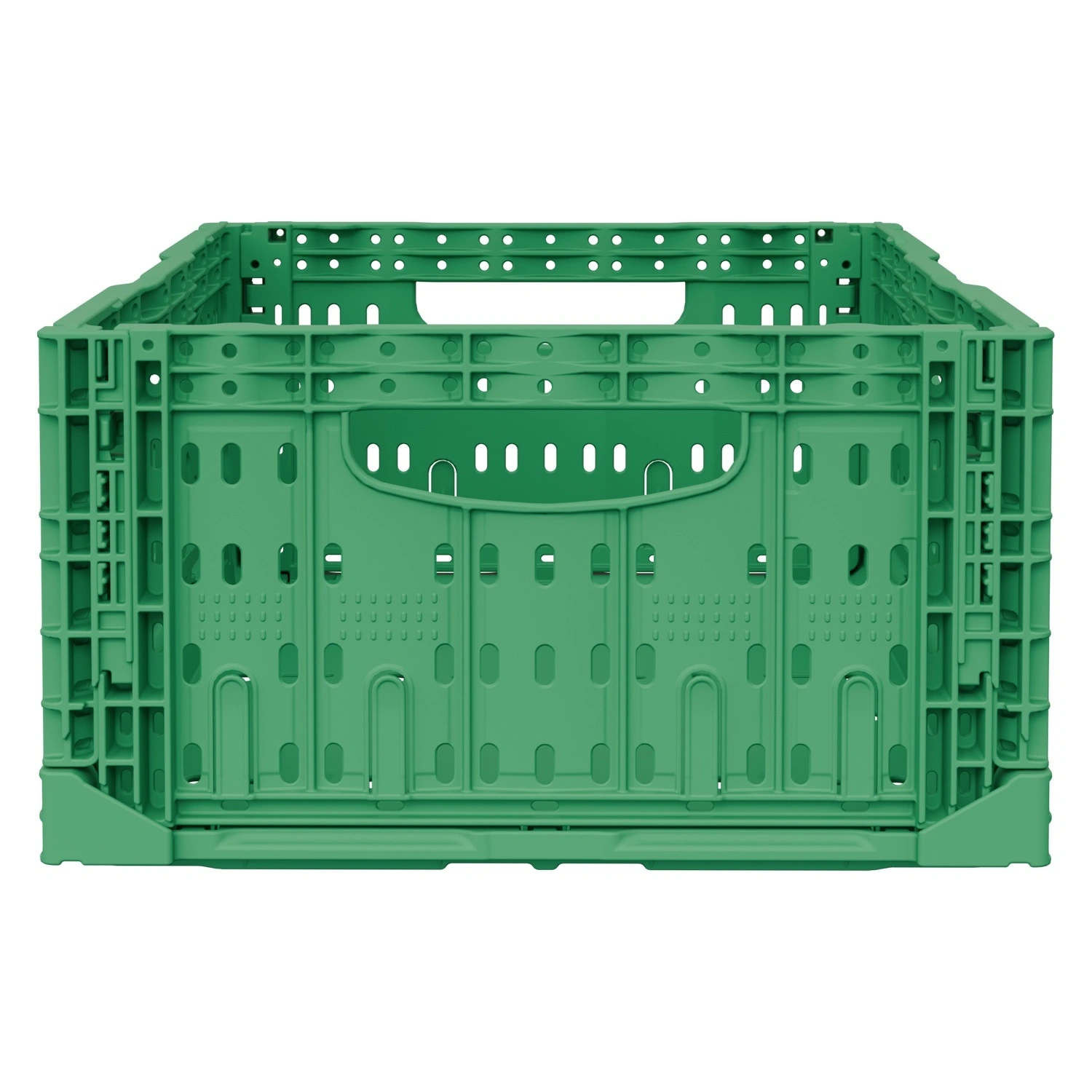 Складной ящик FC-4317 400х300х170 мм iPlast зелёный перфорированный