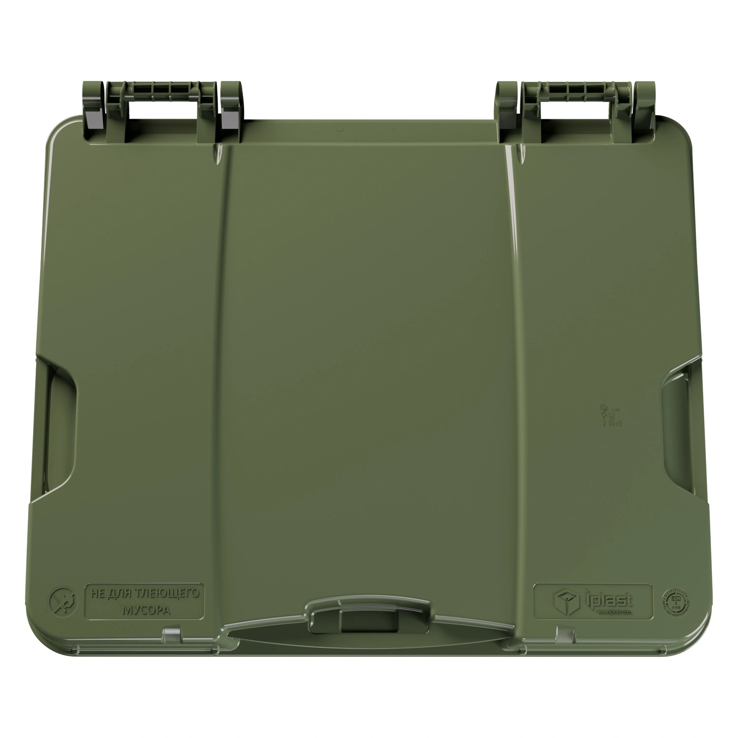 Крышка для мусорного контейнера 1100 л iPlast зелёная NEW (21.056)