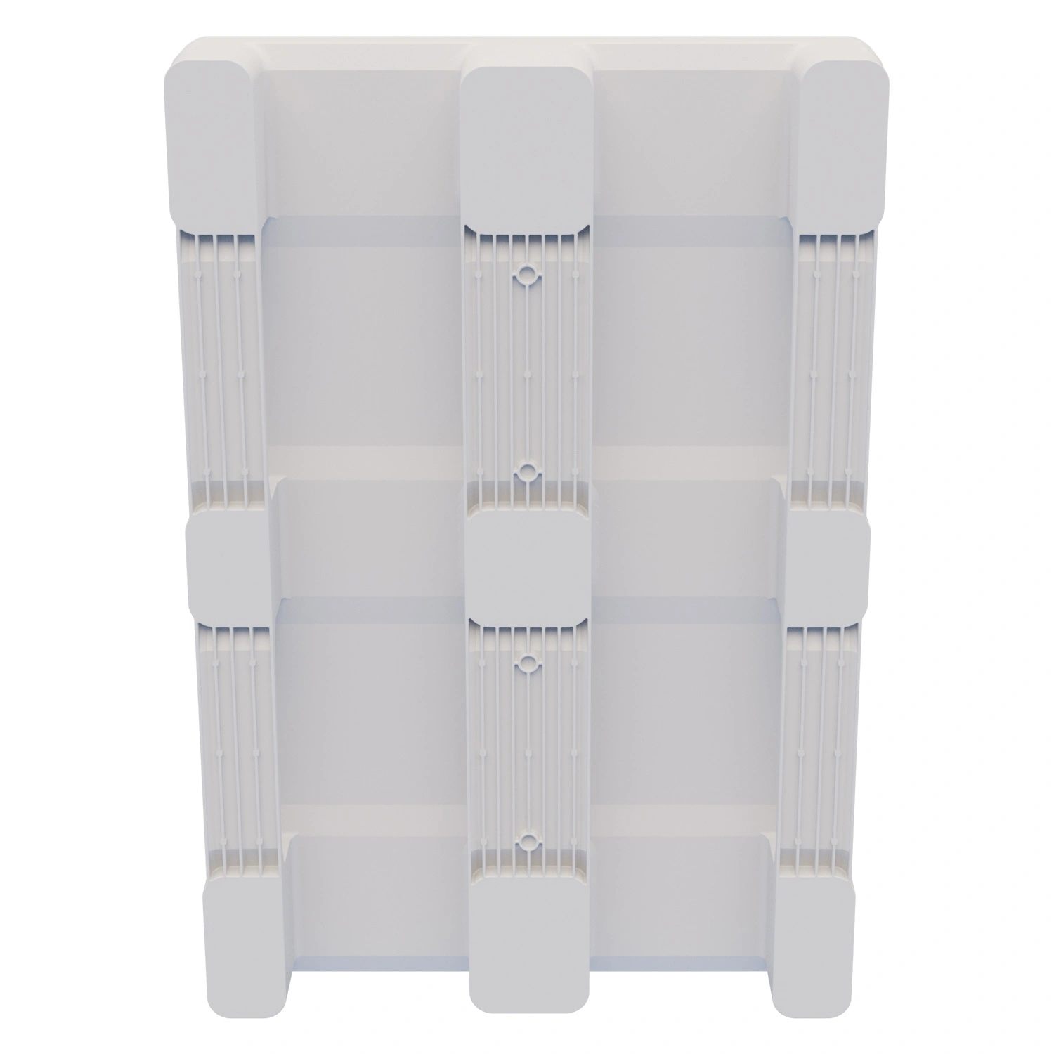 Пластиковый паллет 1200х800х150 мм iPlast белый сплошной на 3 полозьях без бортика