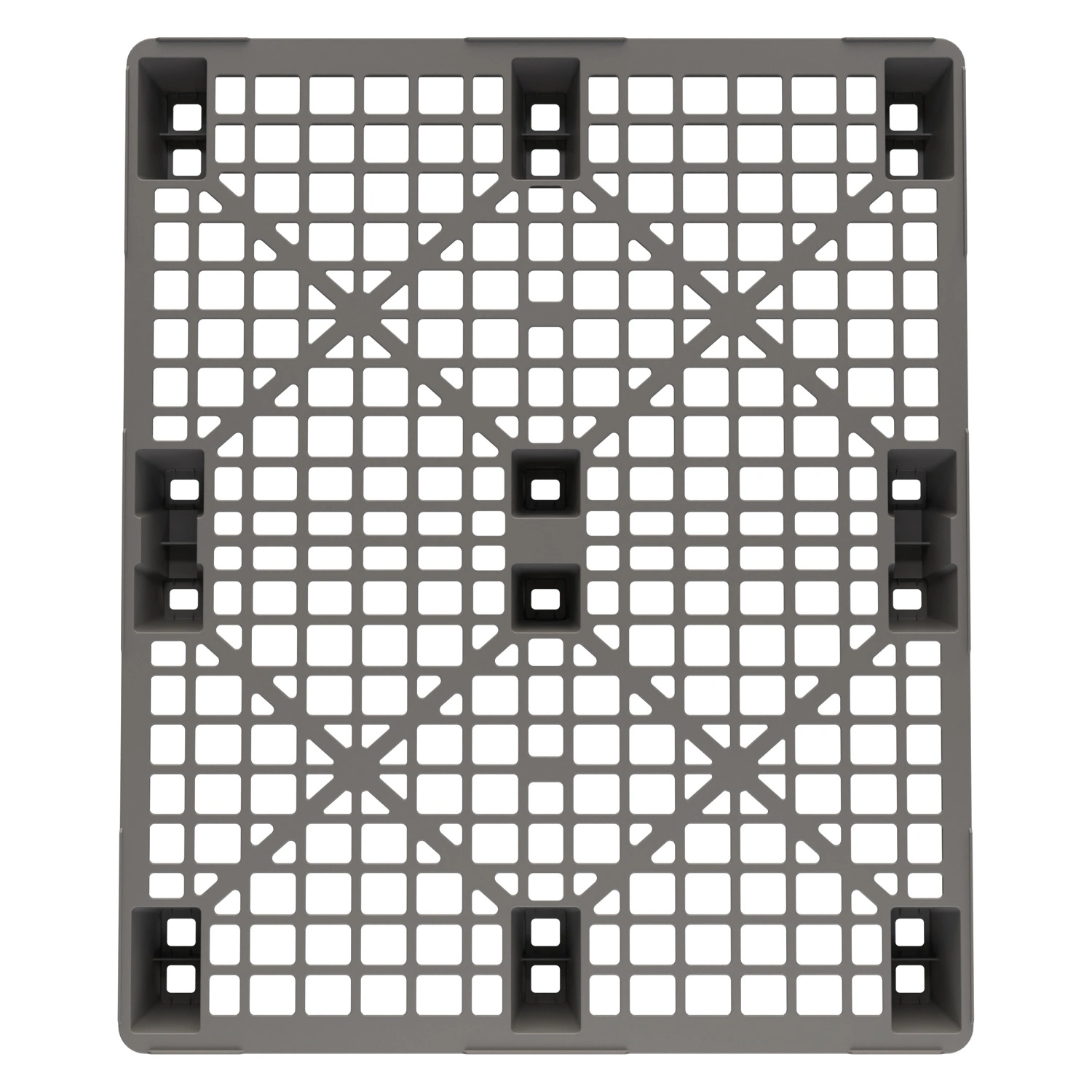 Пластиковый паллет 1200x1000x135 мм iPlast серый перфорированный на ножках с бортиком