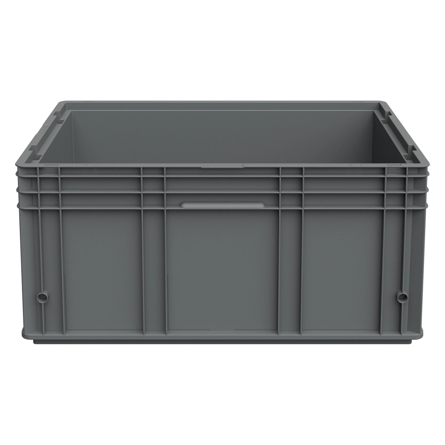 Ящик RL-KLT 6280 594х396х280 мм iPlast серый с дренажными отверстиями в дне