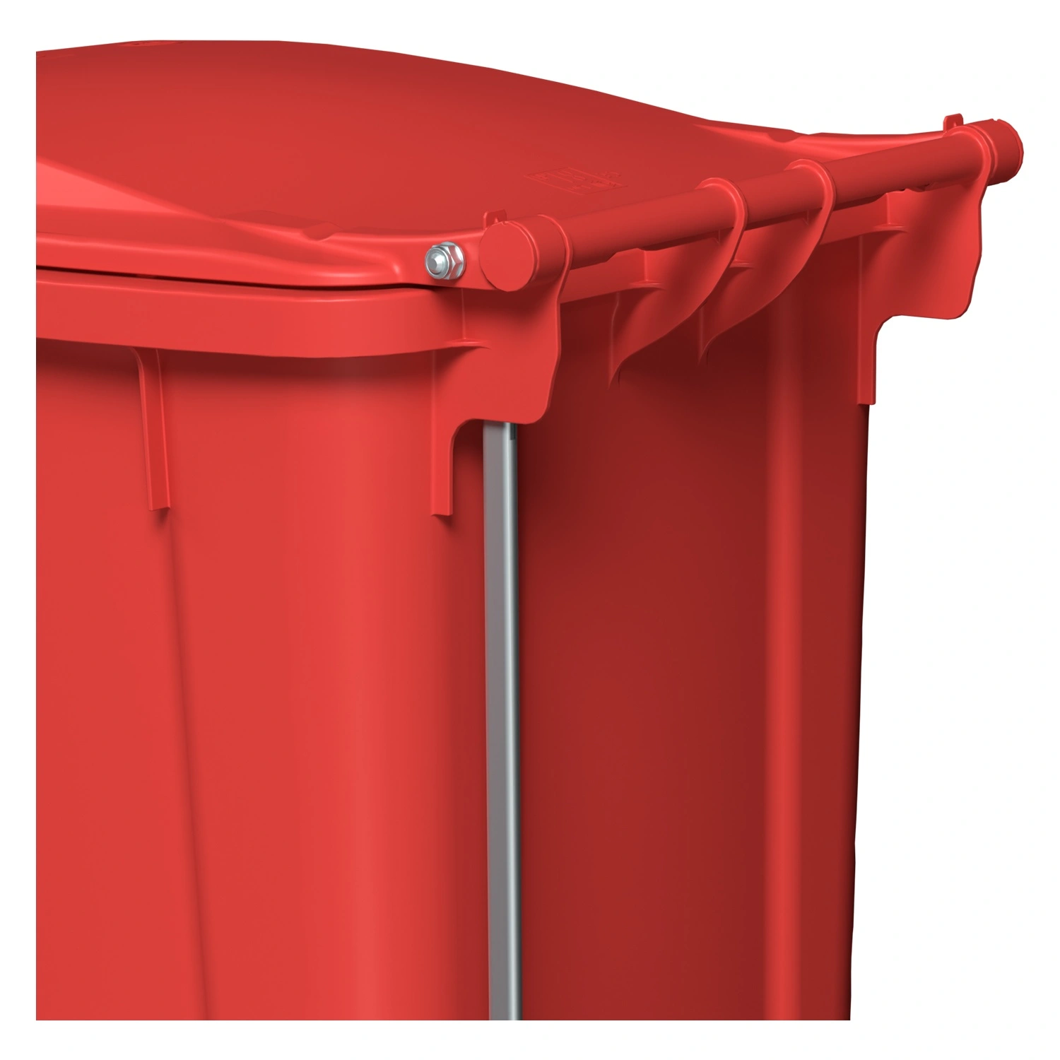 Мусорный контейнер 240 л iPlast красный 2-колёсный (д. 200 мм) с красной крышкой NEW (20.808) Мусорный контейнер 240 л iPlast красный 2-колёсный (д. 200 мм) с красной крышкой NEW (20.808)