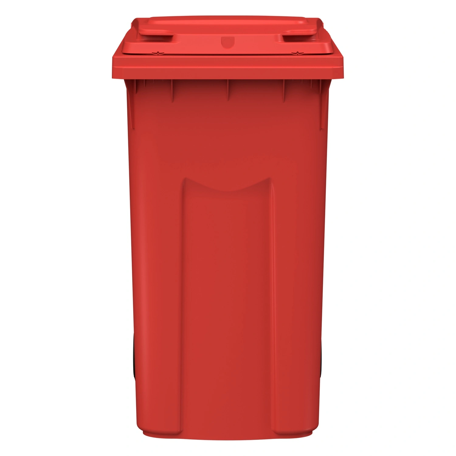 Мусорный контейнер 360 л iPlast красный 2-колёсный (д. 200 мм) с красной крышкой