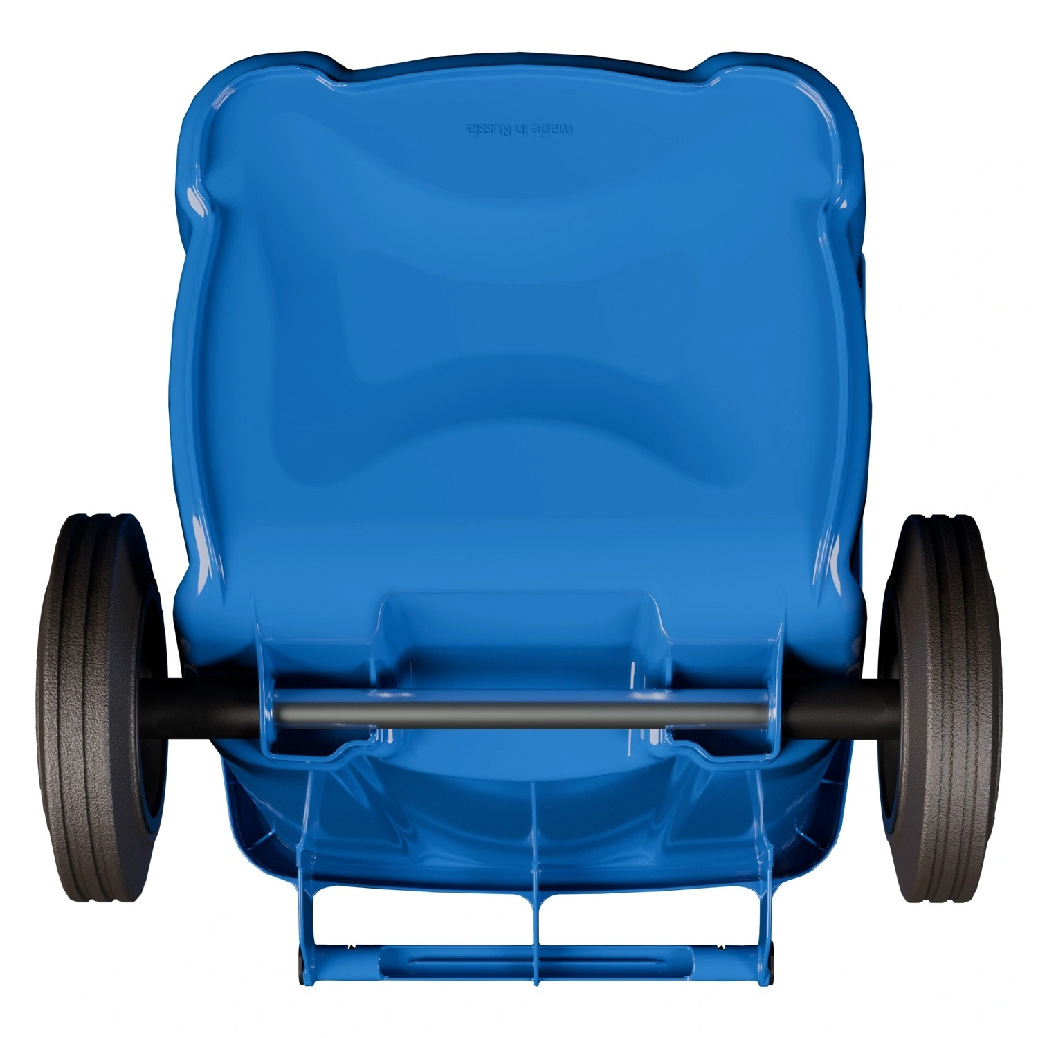 Мусорный контейнер 120 л iPlast синий 2-колёсный (д. 200 мм) с синей крышкой