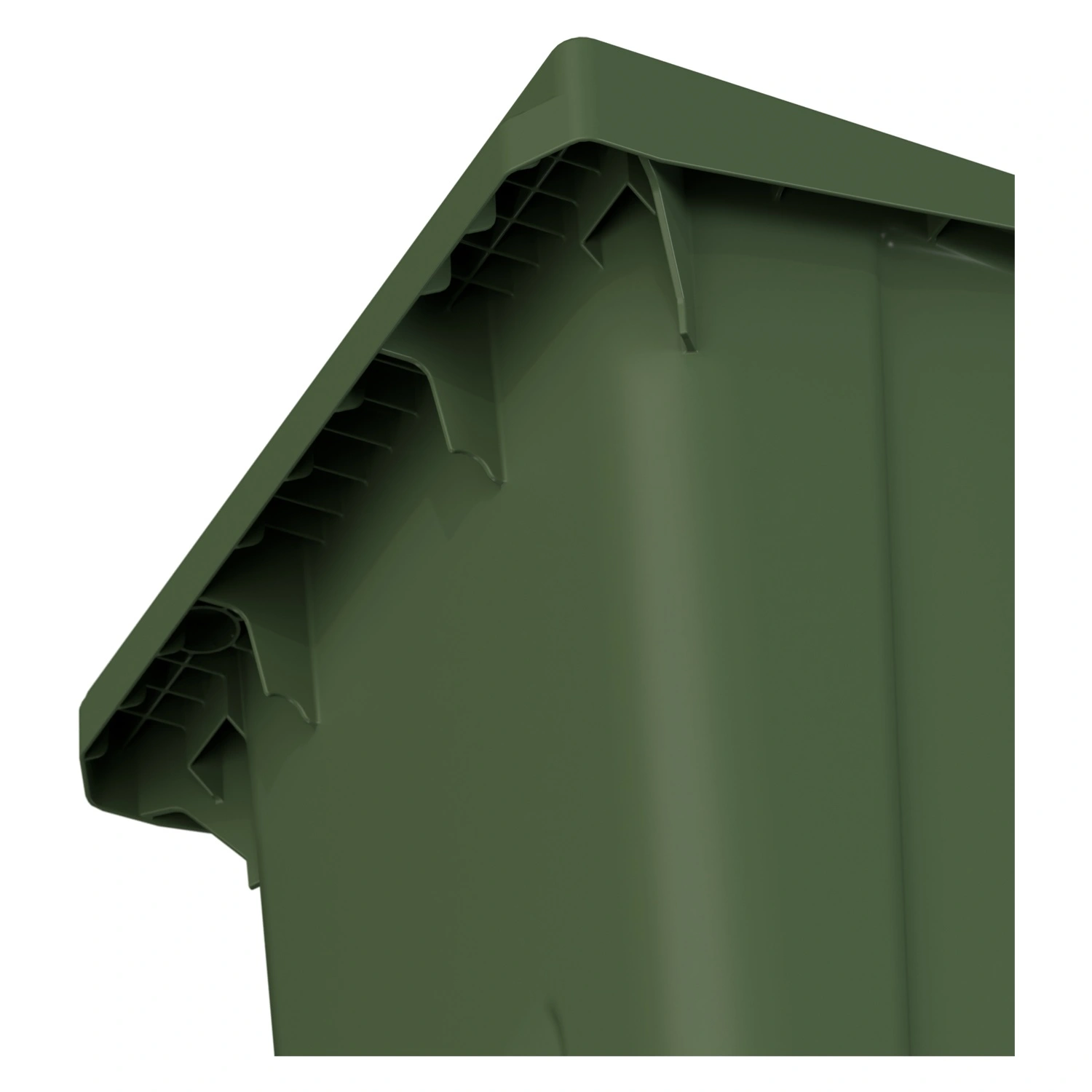 Мусорный контейнер 120 л iPlast зелёный 2-колёсный (д. 200 мм) с зелёной крышкой NEW (20.805)