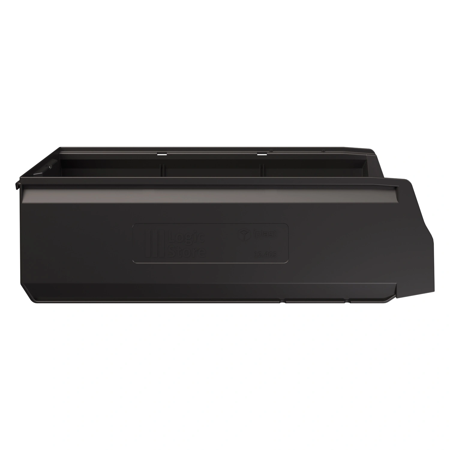 Складской лоток Logic Store 500х225х150 мм iPlast чёрный ЭКО с отверстиями для перегородок N1 (12.405.1)