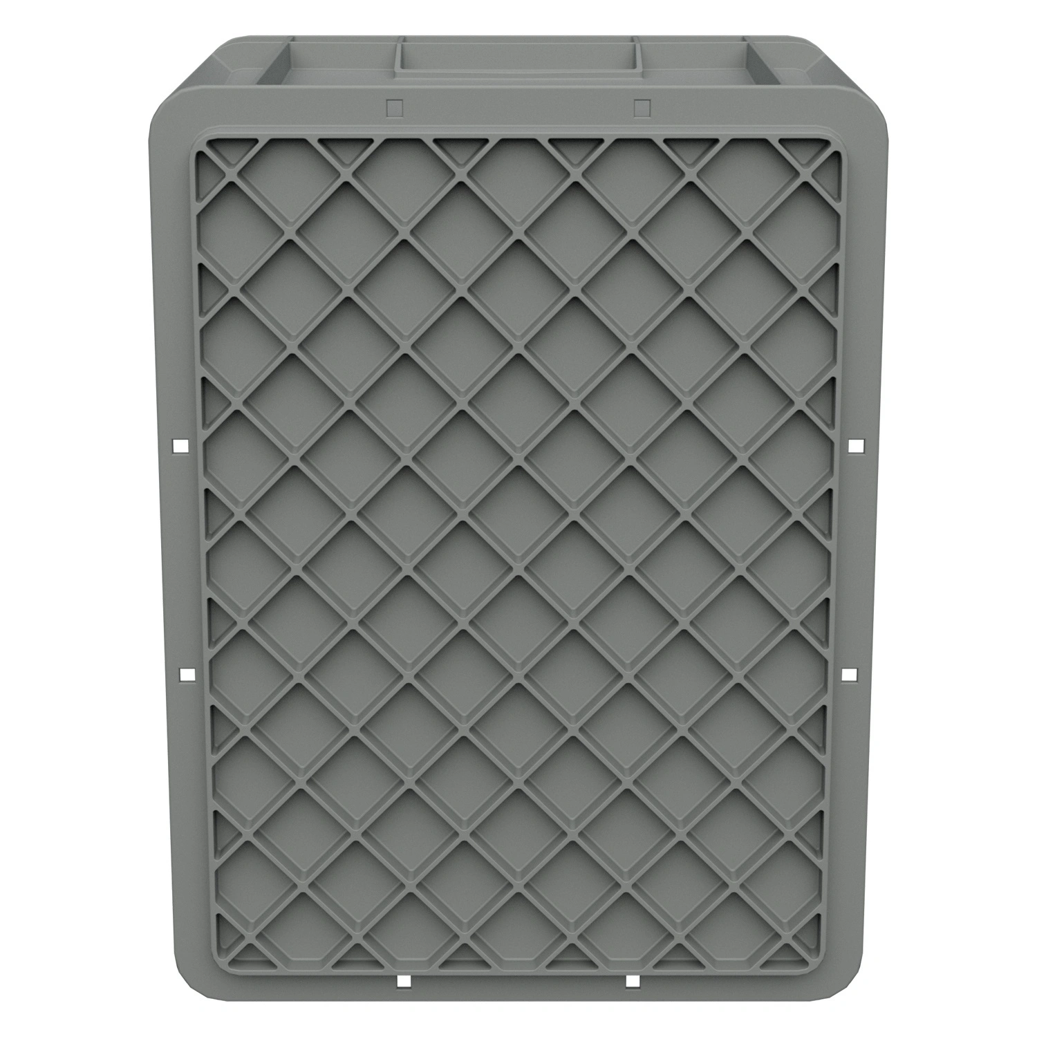 Евроконтейнер ЕС-4322.4 400х300х220 мм iPlast светло-серый с усиленным дном, закрытыми ручками