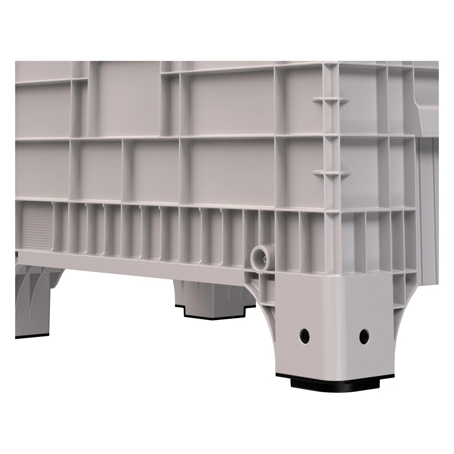 Большой контейнер 1020x640x675 мм iPlast iBOX светло-серый со сплошными стенками и дном, на ножках