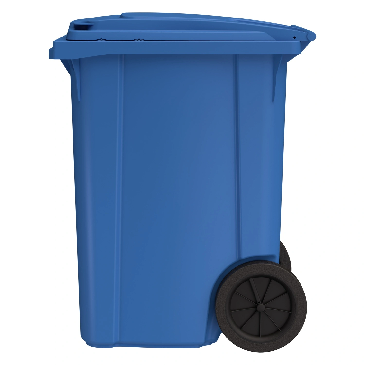 Мусорный контейнер 360 л iPlast синий 2-колёсный (д. 300 мм) с синей крышкой