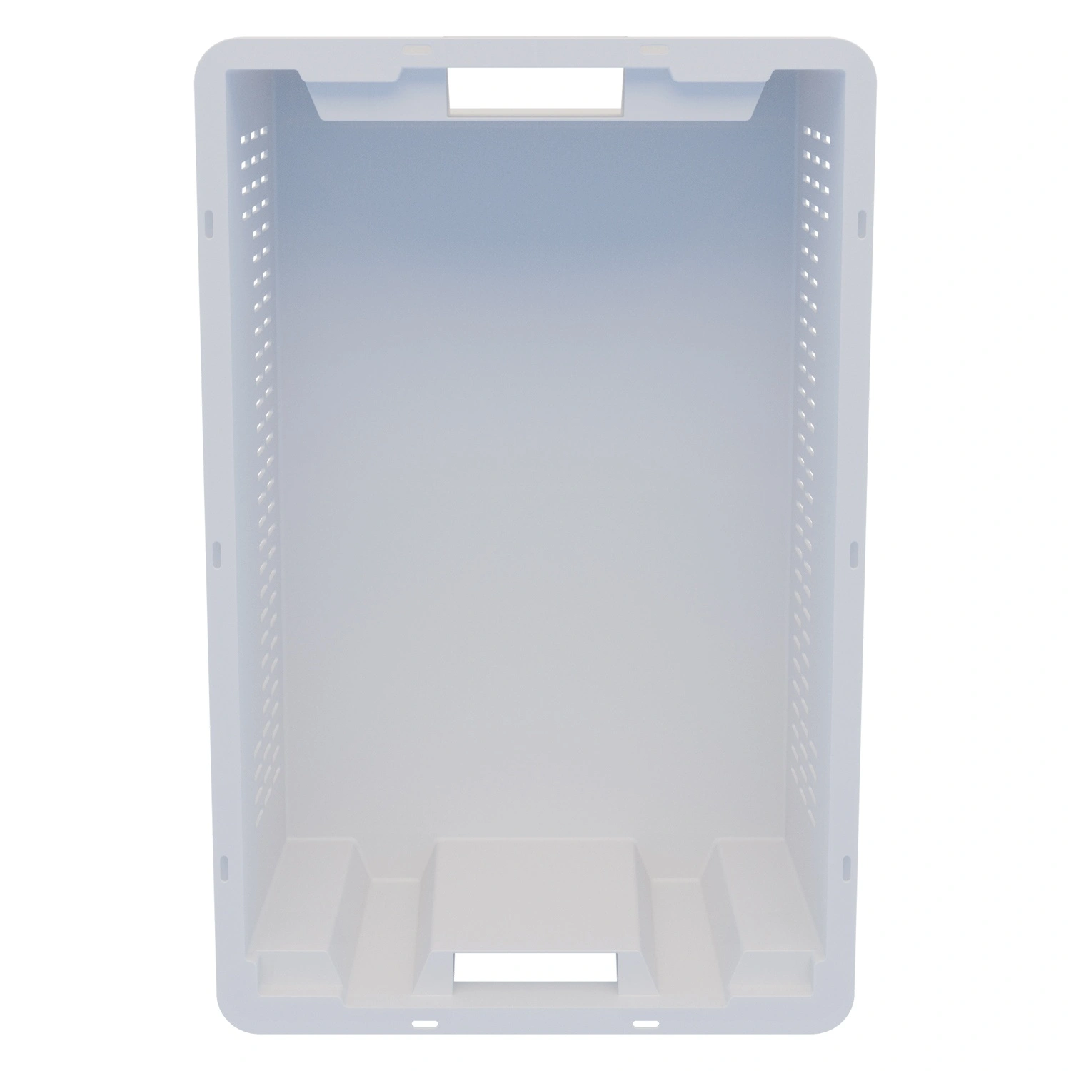 Пищевой ящик универсальный 600х400х200 мм iPlast белый с перфорированными стенками и сплошным дном