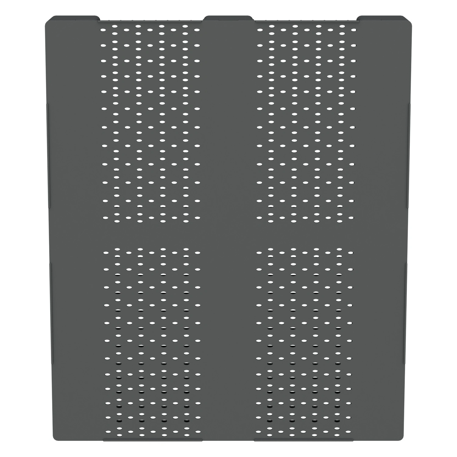 Пластиковый паллет 1200х1000х150 мм iPlast серый перфорированный на 3 полозьях с бортиком и 2 трубами усиления