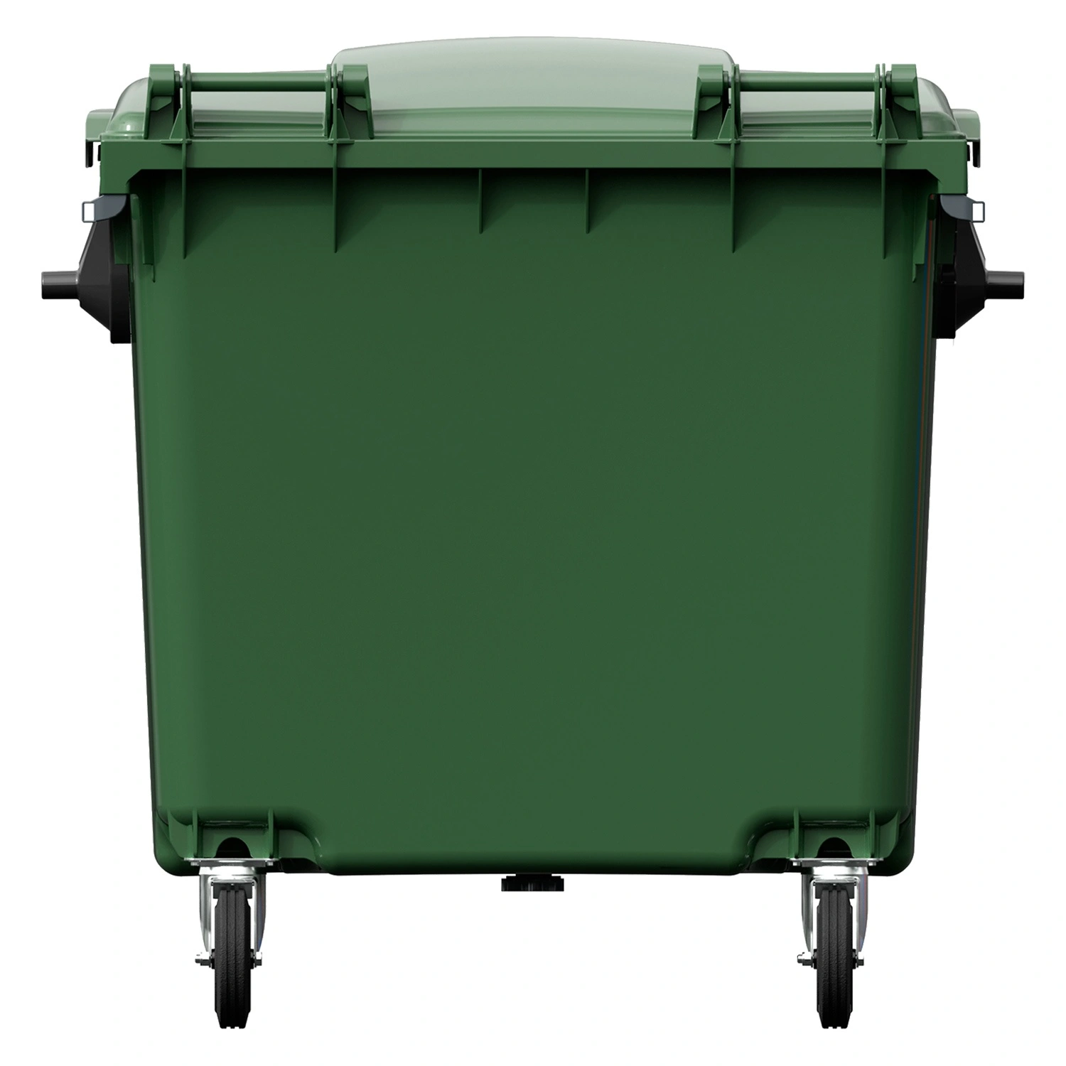 Мусорный контейнер 1100 л iPlast зелёный 4-колёсный с зелёной крышкой без педали N2 (20.809.2)