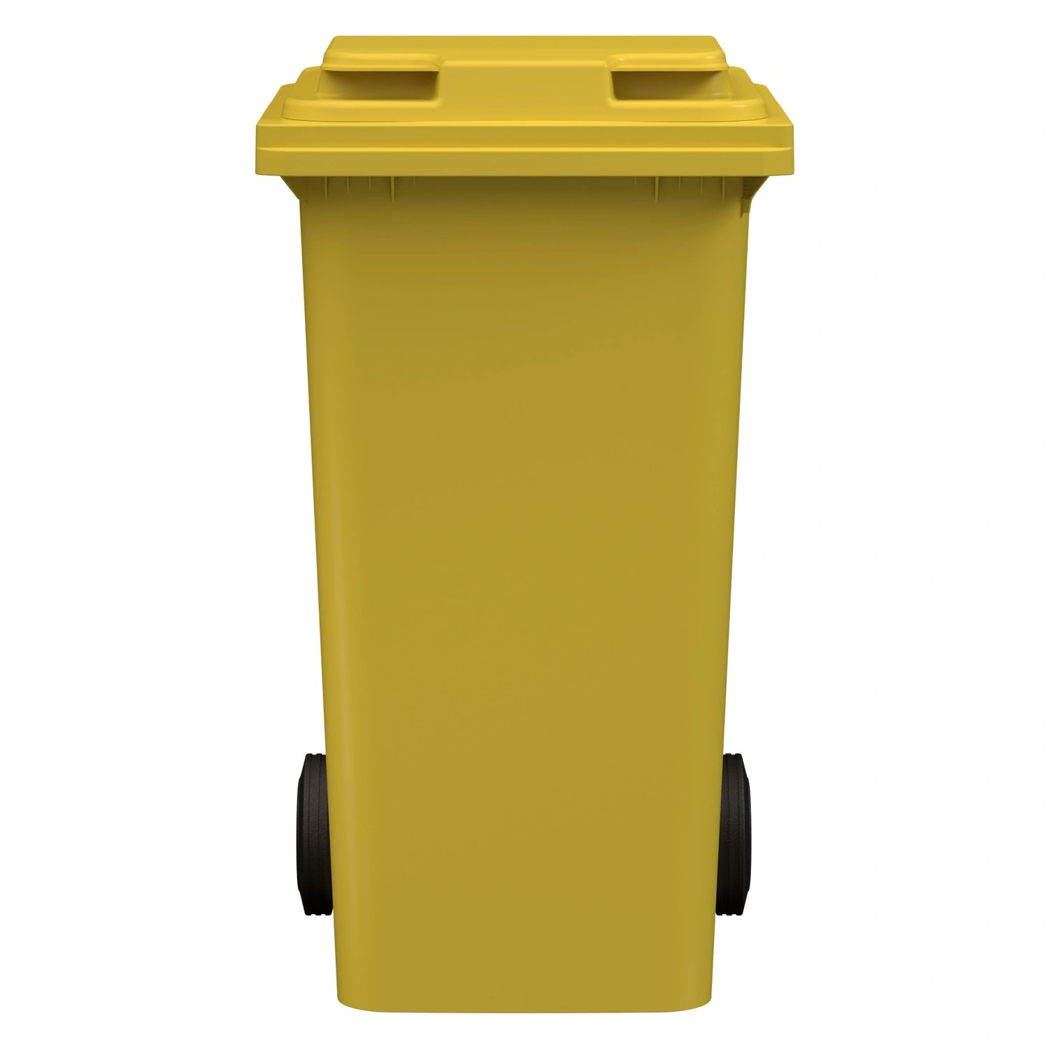 Мусорный контейнер 240 л iPlast жёлтый 2-колёсный (д. 200 мм) с жёлтой полипропиленовой крышкой