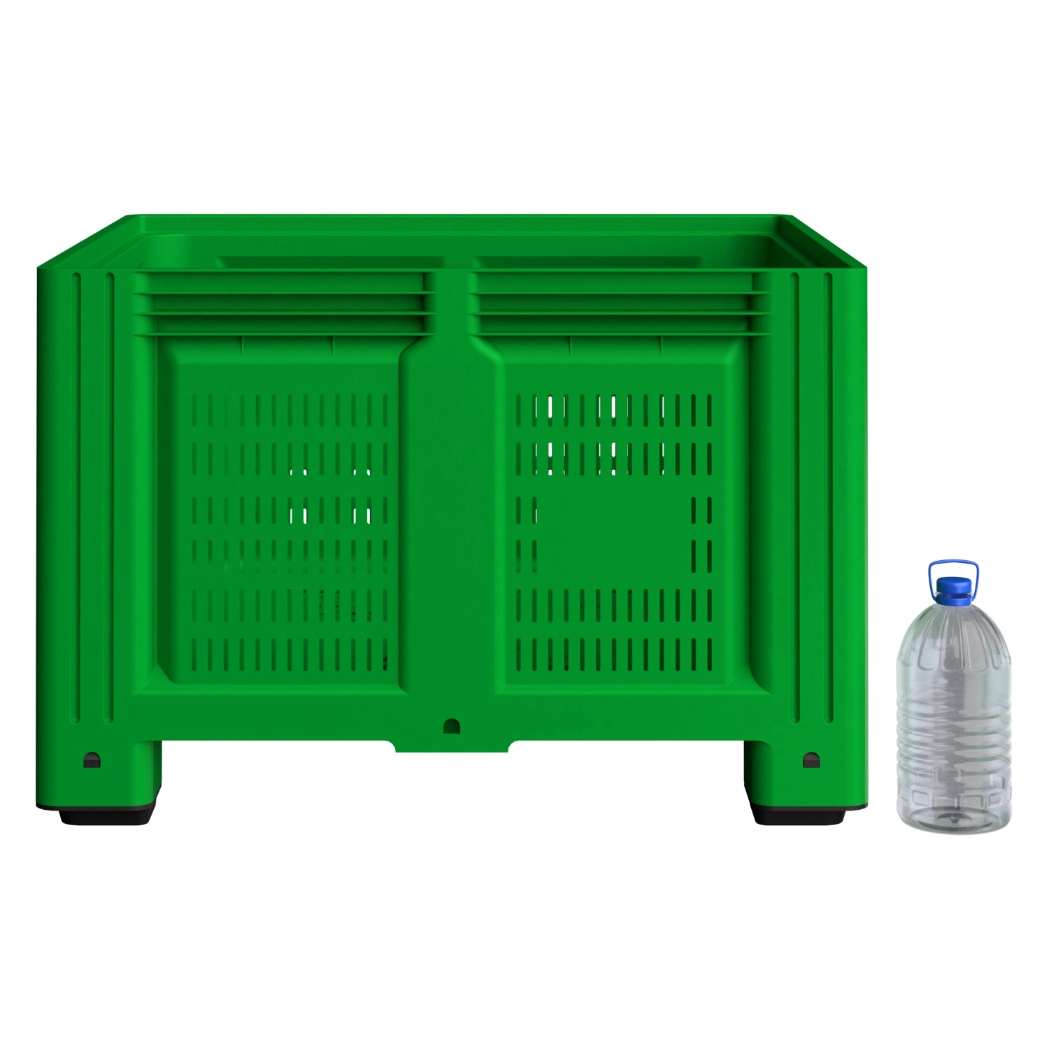 Большой контейнер 1130x1130x760 мм iPlast iBOX салатовый c перфорированными стенками и дном, на ножках Большой контейнер 1130x1130x760 мм iPlast iBOX салатовый c перфорированными стенками и дном, на ножках