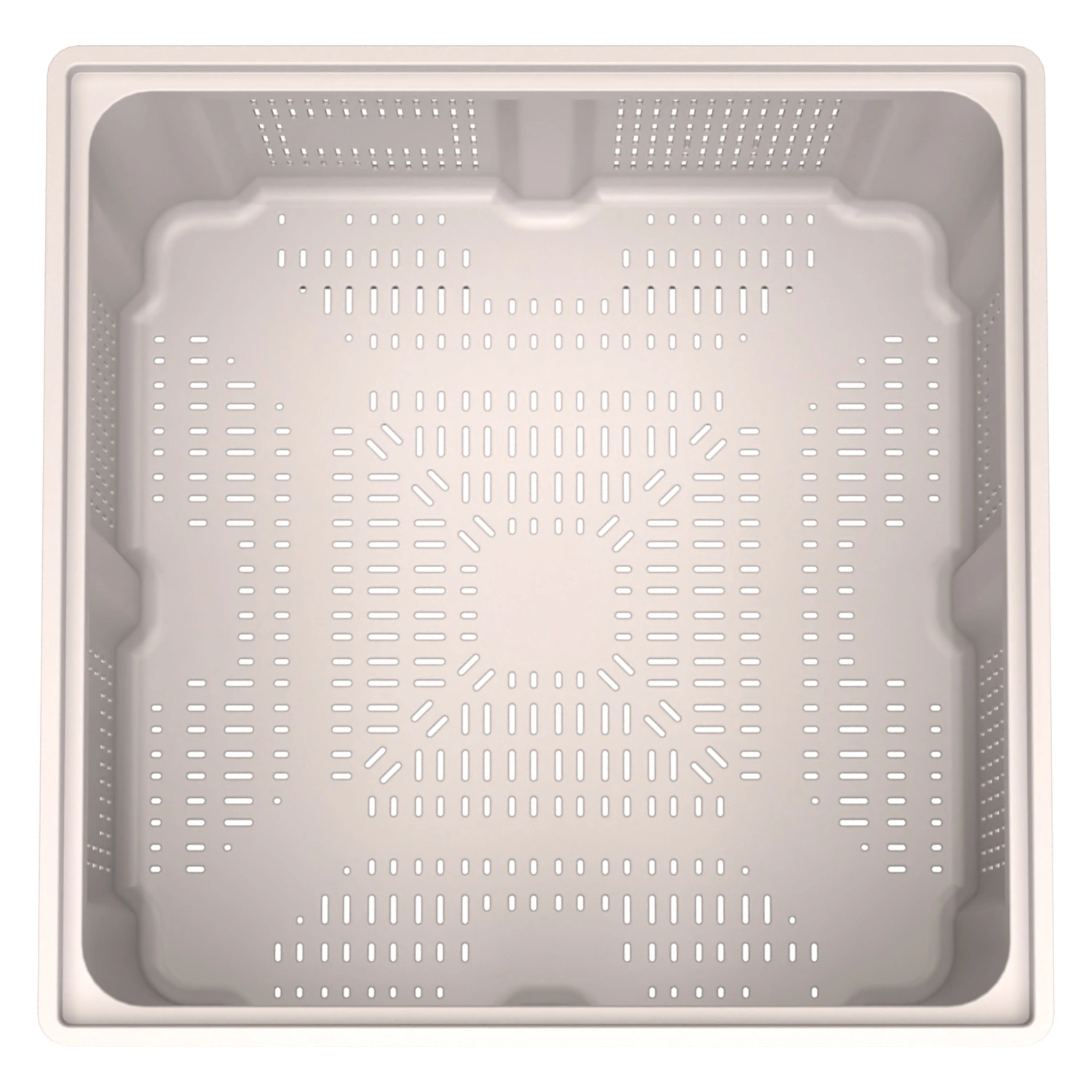 Большой контейнер 1130x1130x760 мм iPlast iBOX светло-серый c перфорированными стенками и дном, на ножках Большой контейнер 1130x1130x760 мм iPlast iBOX светло-серый c перфорированными стенками и дном, на ножках