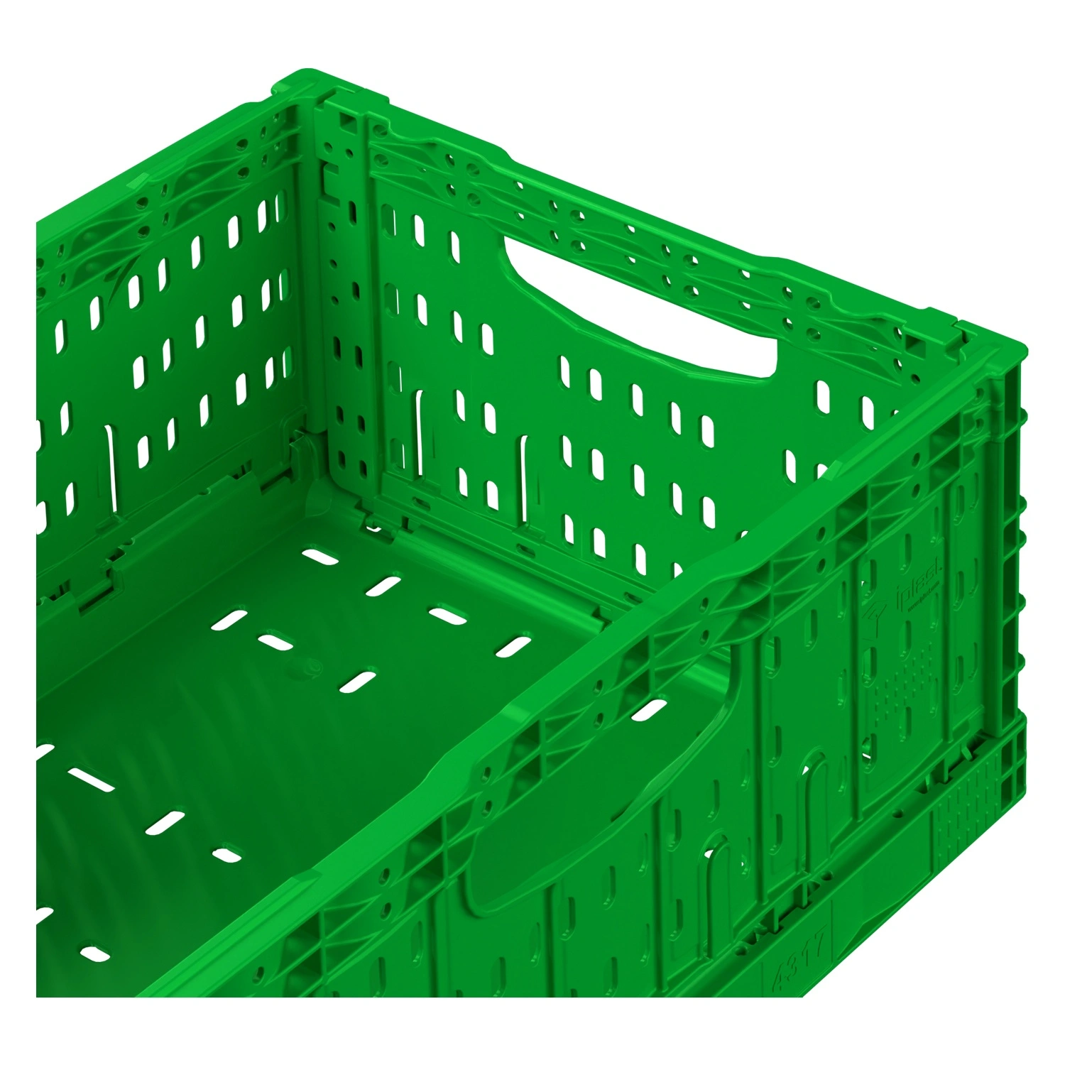 Складной ящик FC-4317 400х300х170 мм iPlast салатовый перфорированный
